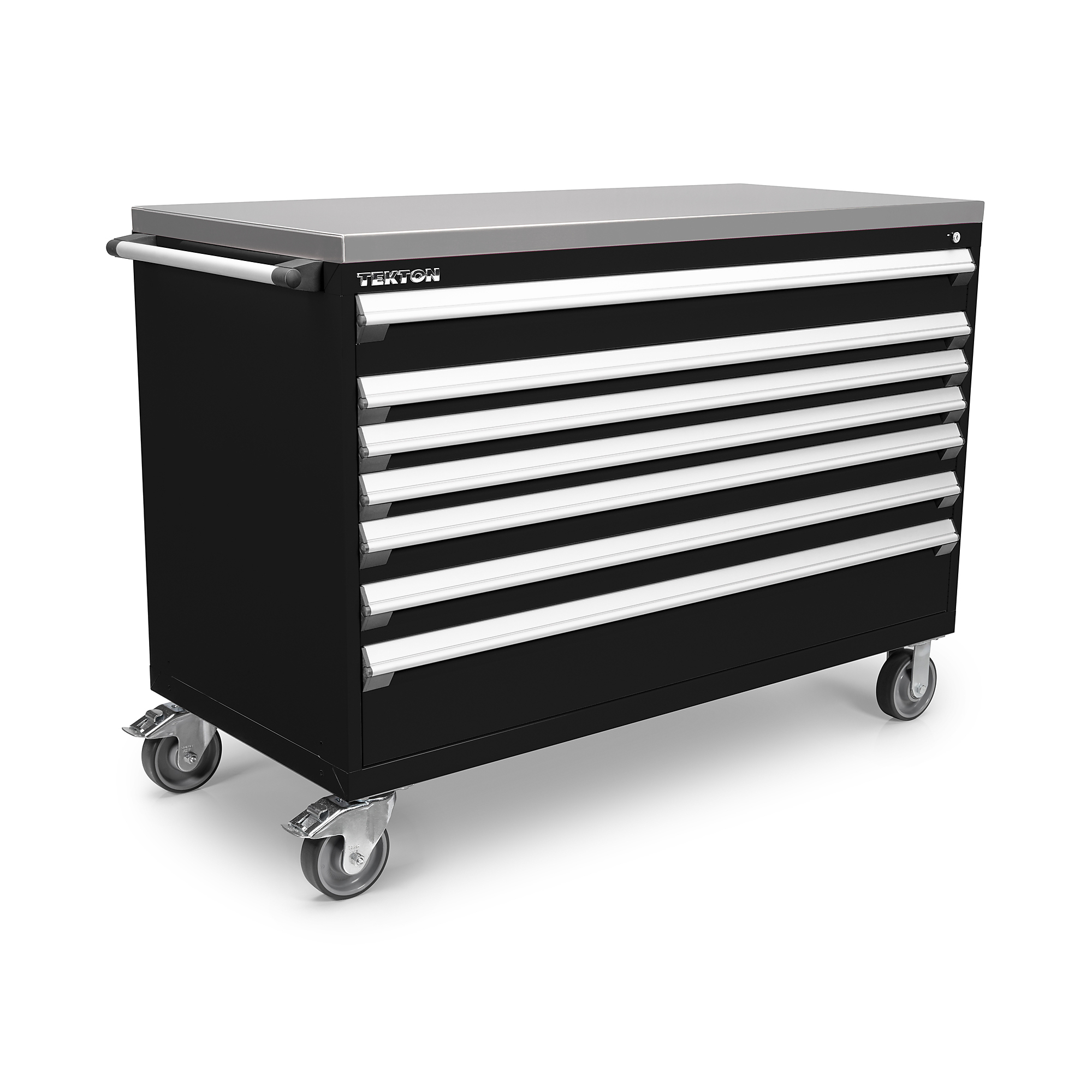 TEKTON 7-Drawer Tool Cabinet with Stainless Steel Top, Black (60 W x 27 D x 41.5 H in.) | OCL63100SST