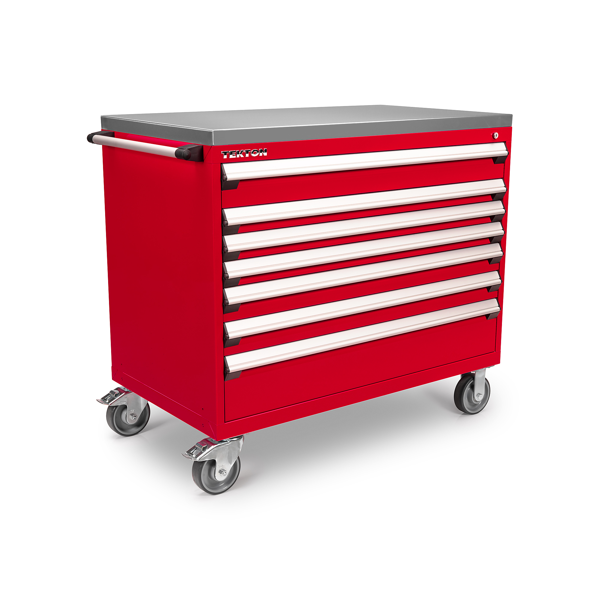 TEKTON 7-Drawer Tool Cabinet with Stainless Steel Top, Red (48 W x 27 D x 41.5 H in.) | OCL43200SST