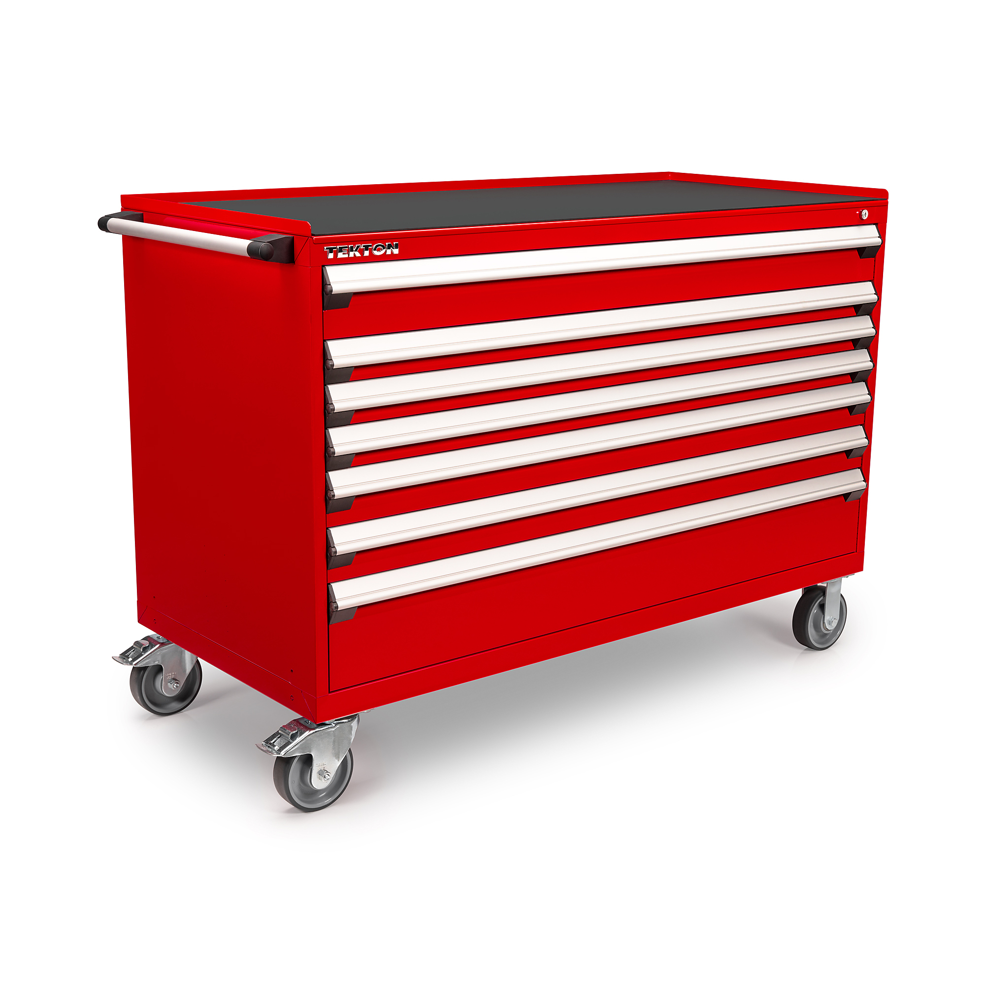 TEKTON 7-Drawer Tool Cabinet with Steel Top and Mat, Red (60 W x 27 D x 41.5 H in.) | OCL63200STM