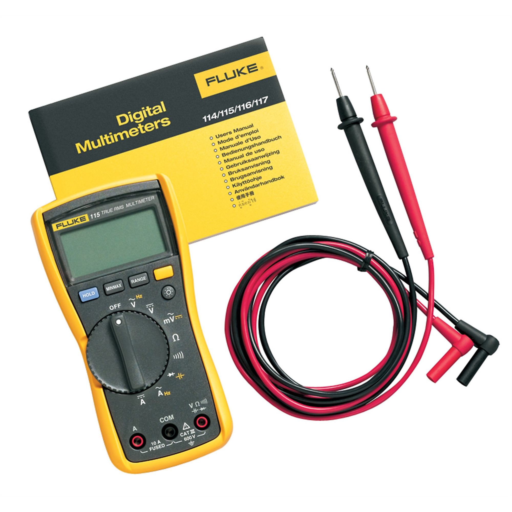 Fluke Compact True-RMS Digital Multimeter — CAT III 600V, Model# FLU115