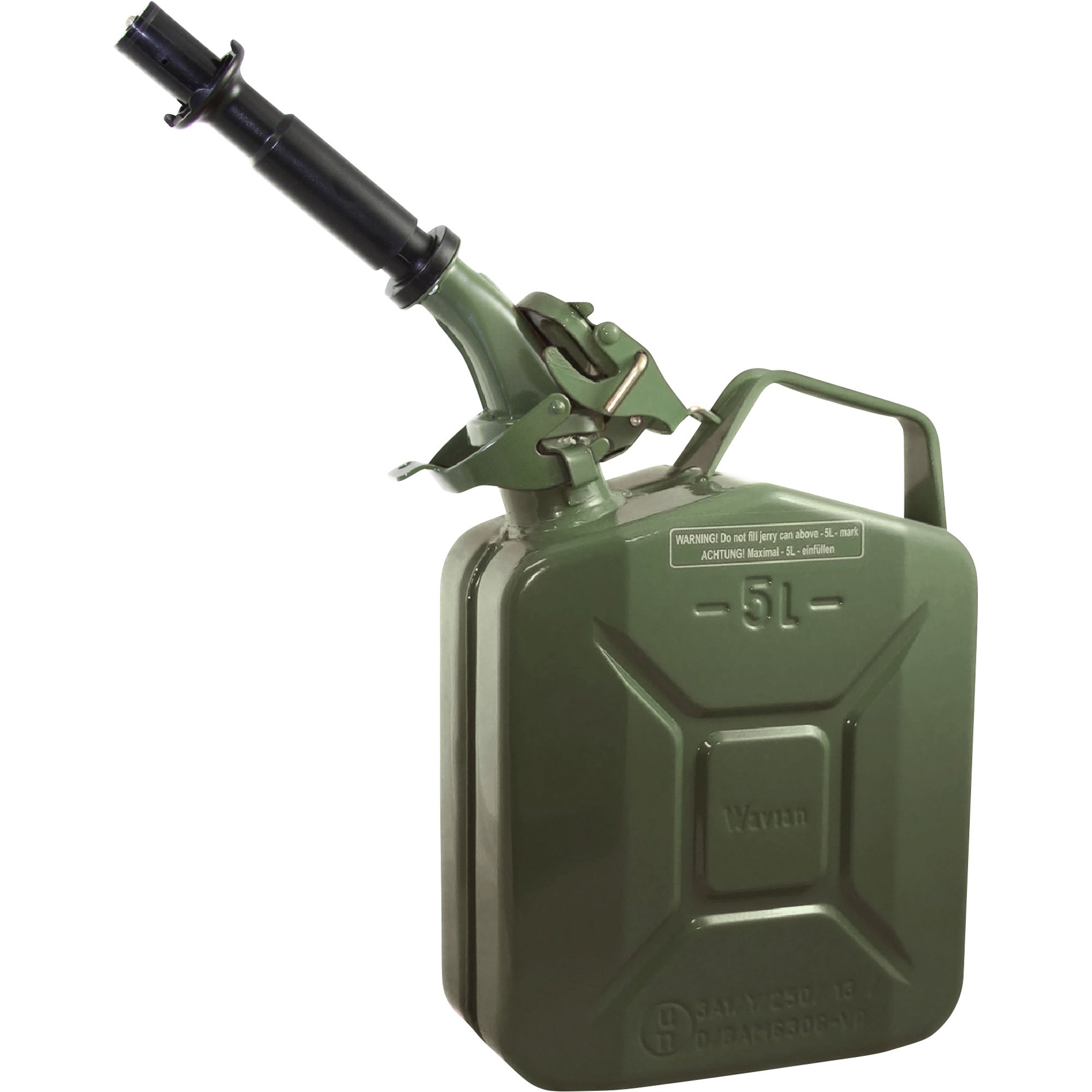Wavian Leakproof Steel Gas Can — 5-Liter, Green, Model# 3016