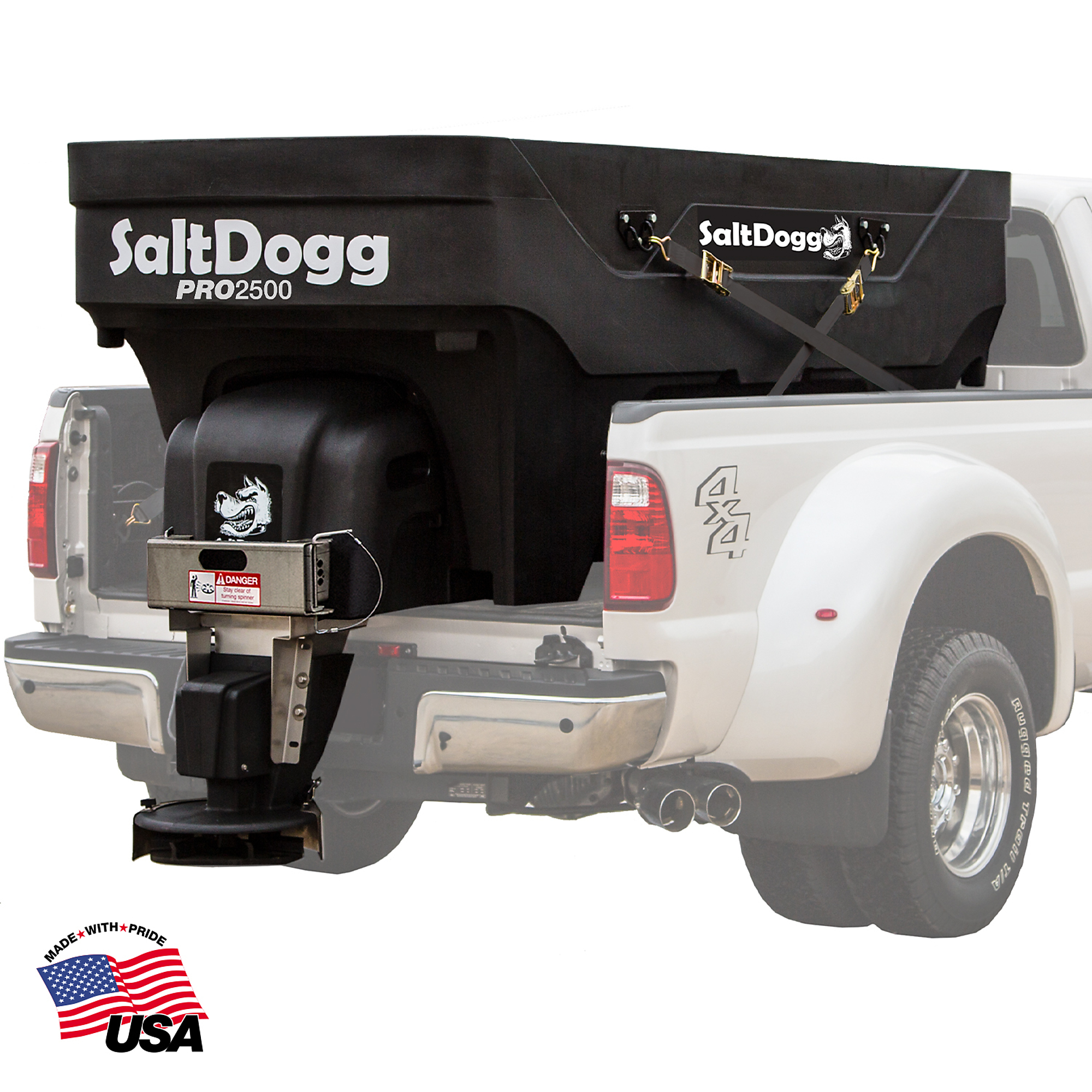 Buyers Products SaltDogg, 2.5 yd Electric Truck Bed Rock Salt Broadcast Spreader Auger, Load Capacity 3375 lb, Max. Spread Width 30 ft, Model# PRO2500