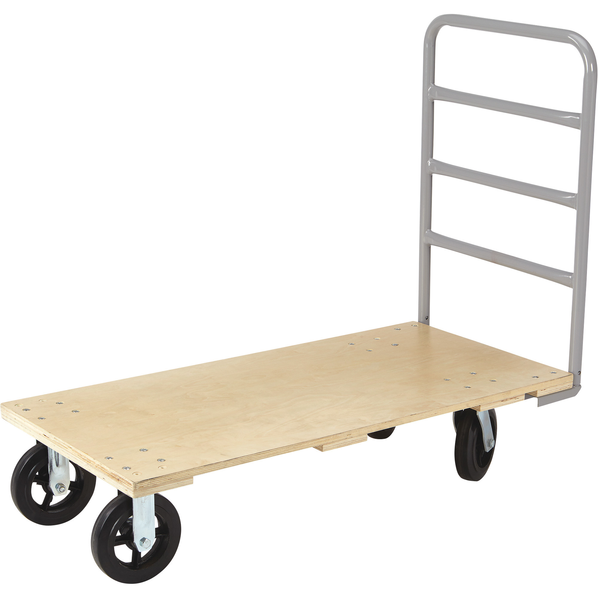 Strongway Wood Deck Platform Cart, 48in.L x 24in.W, 2000-Lb. Capacity, 8in. Casters