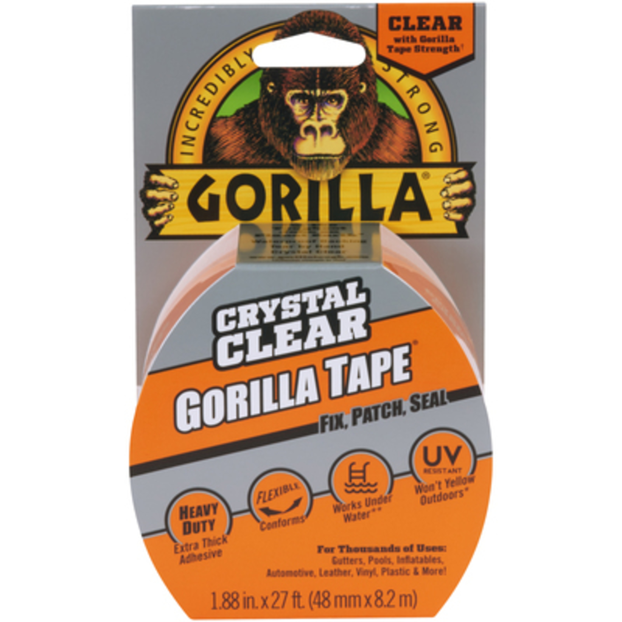 Gorilla, 2in. x 27ft. Gorilla Clear Repair 1/CS, Model# ADHGGTCLR