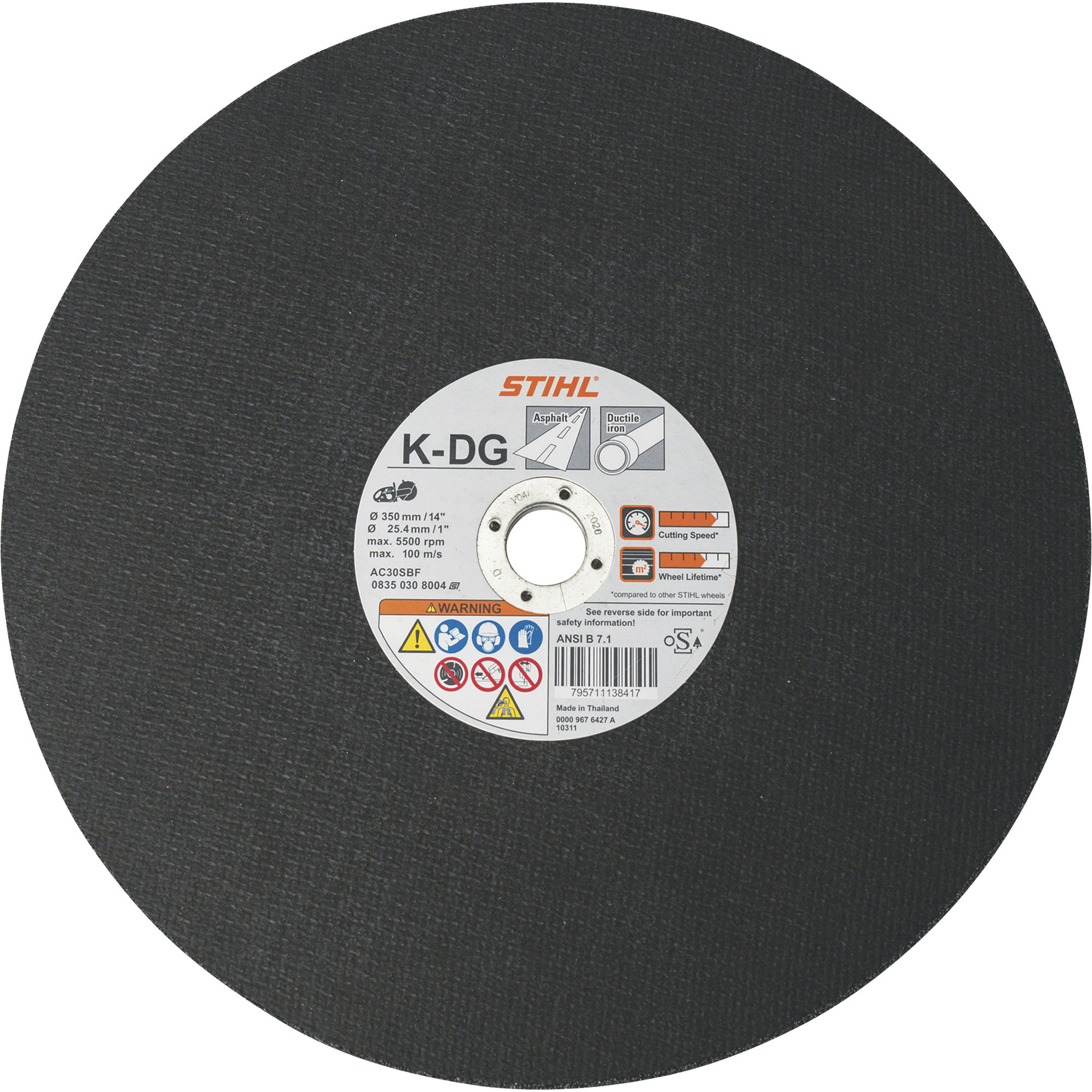 STIHL Abrasive Wheel, 14in., Model# 0835 030 8001