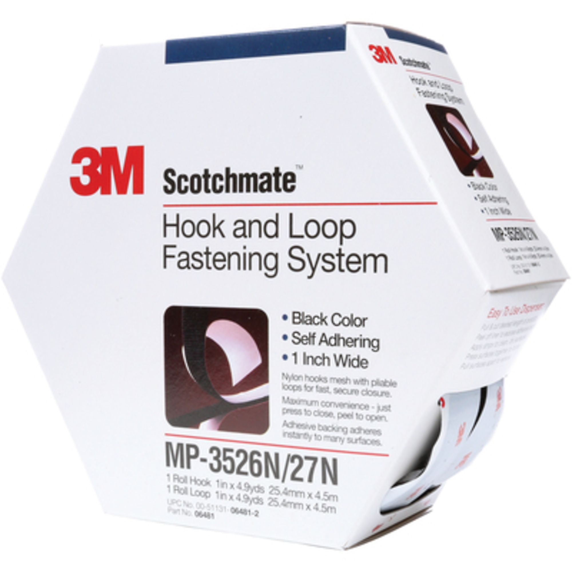 Scotch, 1in. x 15ft. Bla 3M MP3 Sco Com Pack Fas 5/CS, Model# DK3M161