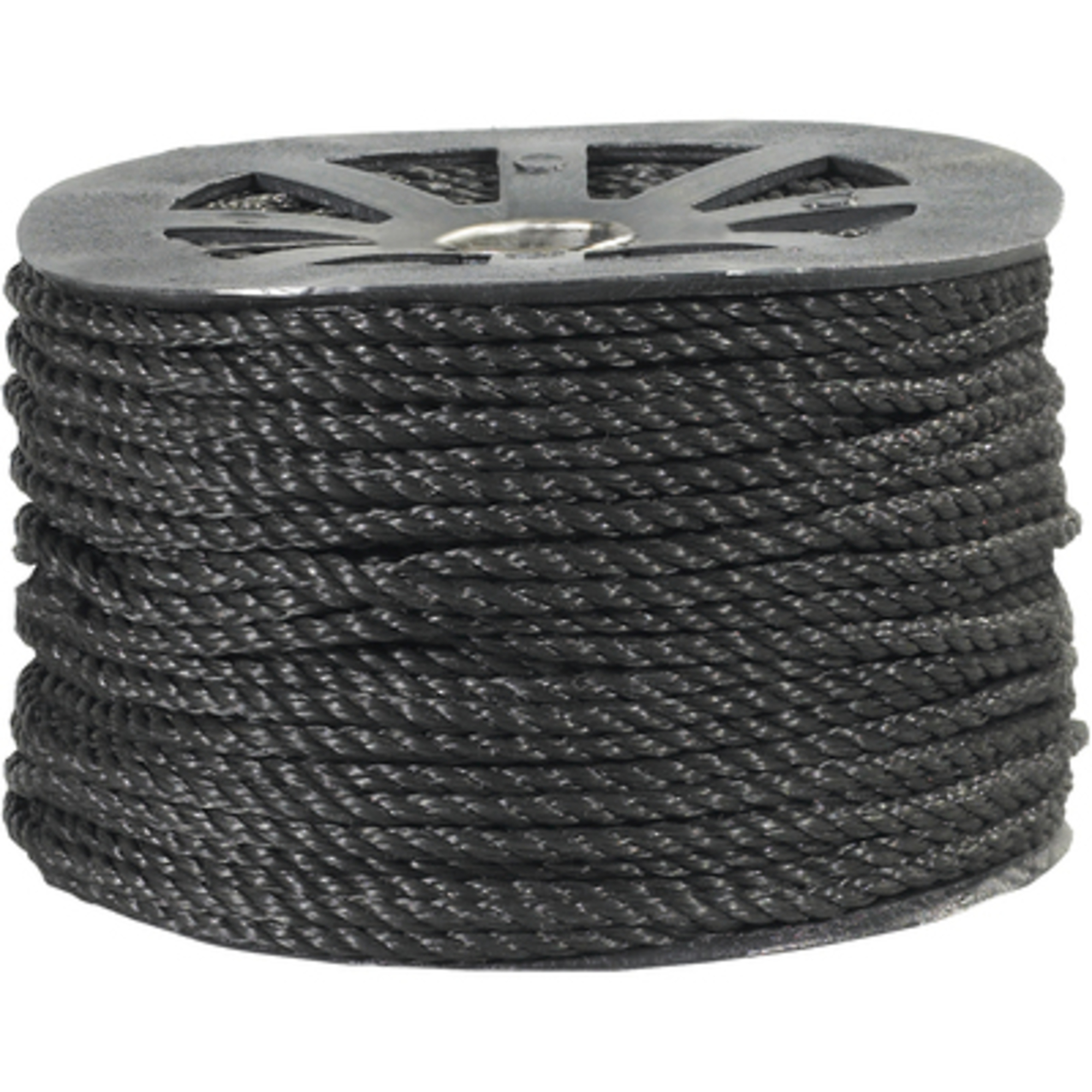 3/8in., 2450 lb, Black Twisted P Rope 1/CS, Material Nylon, Width 0.375 in, Model# TWR106