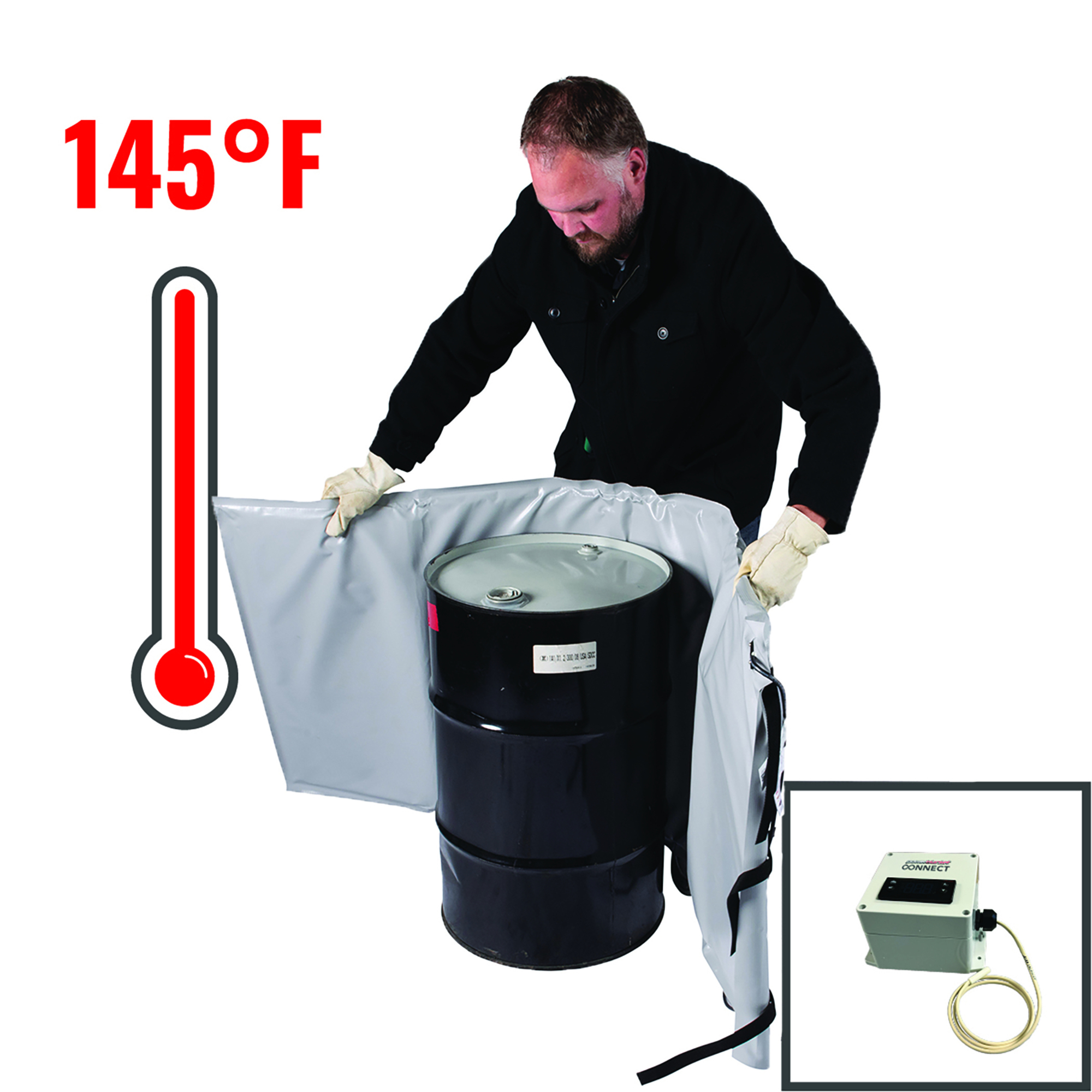 Powerblanket PB Connect, 15-Gal Connected Xtreme Drum Heater w/Smart Tstat, Volts 120 Model# BH15CONNECTG