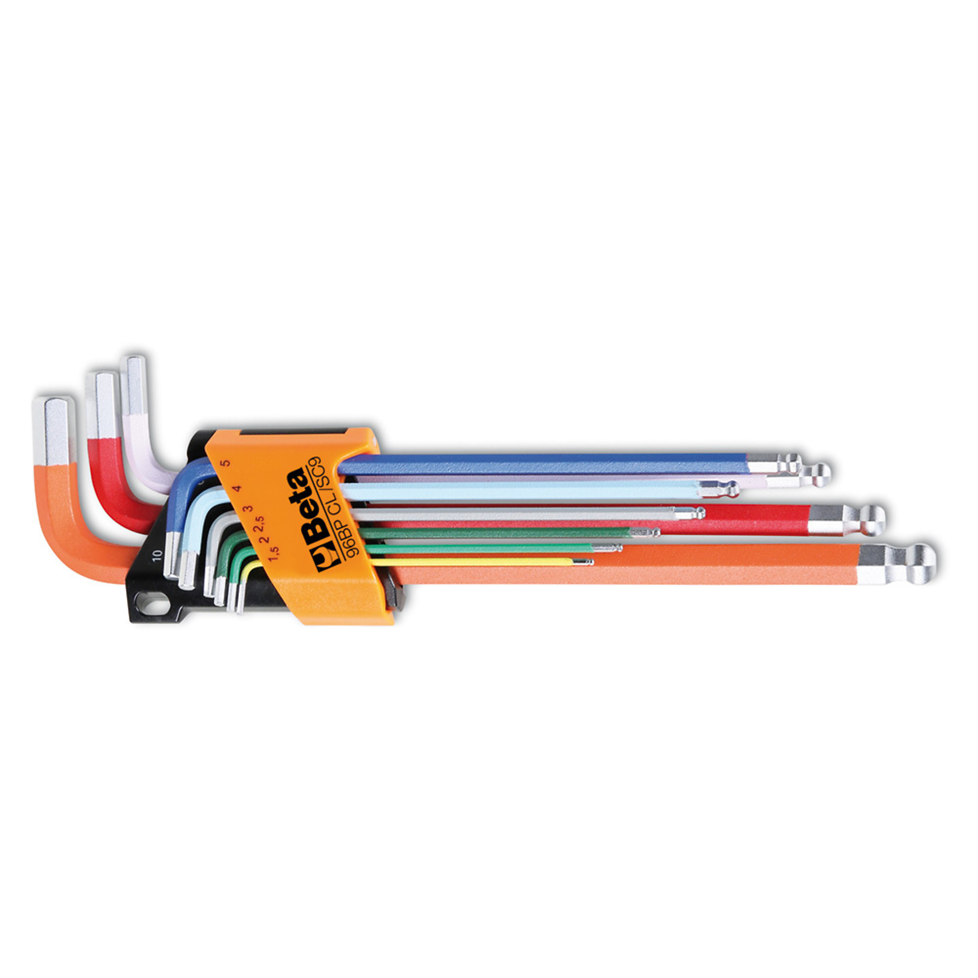 Beta, Color Coded Ball End Hex Keys, 1.5mm-10mm, Pieces (qty.) 9 Model# 96BP-CL/SC9