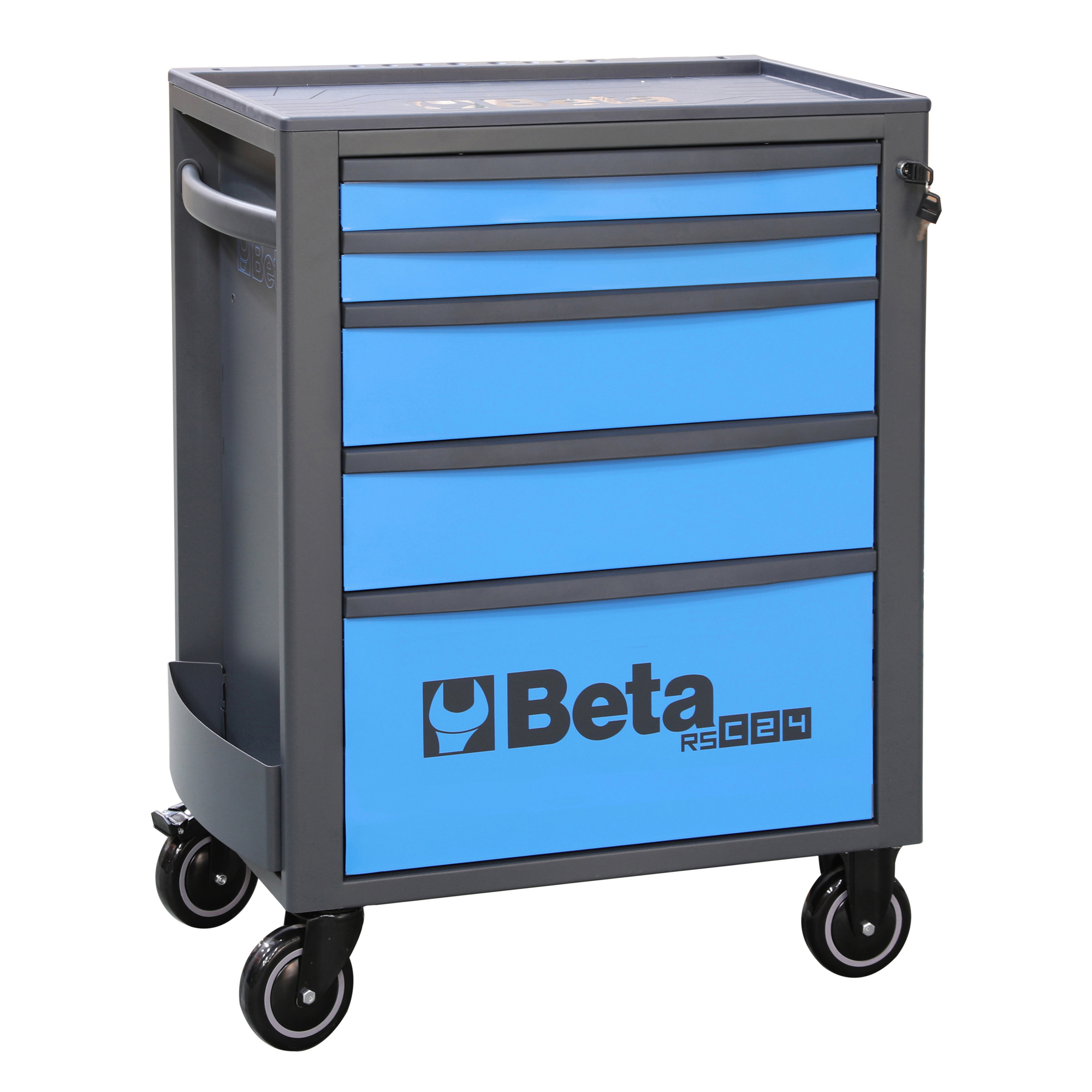Beta, Heavy Duty 5 -Drawer Rolling Tool Cabinet, Width 29.14 in, Height 38.15 in, Color Gray, Model# RSC24/5-B