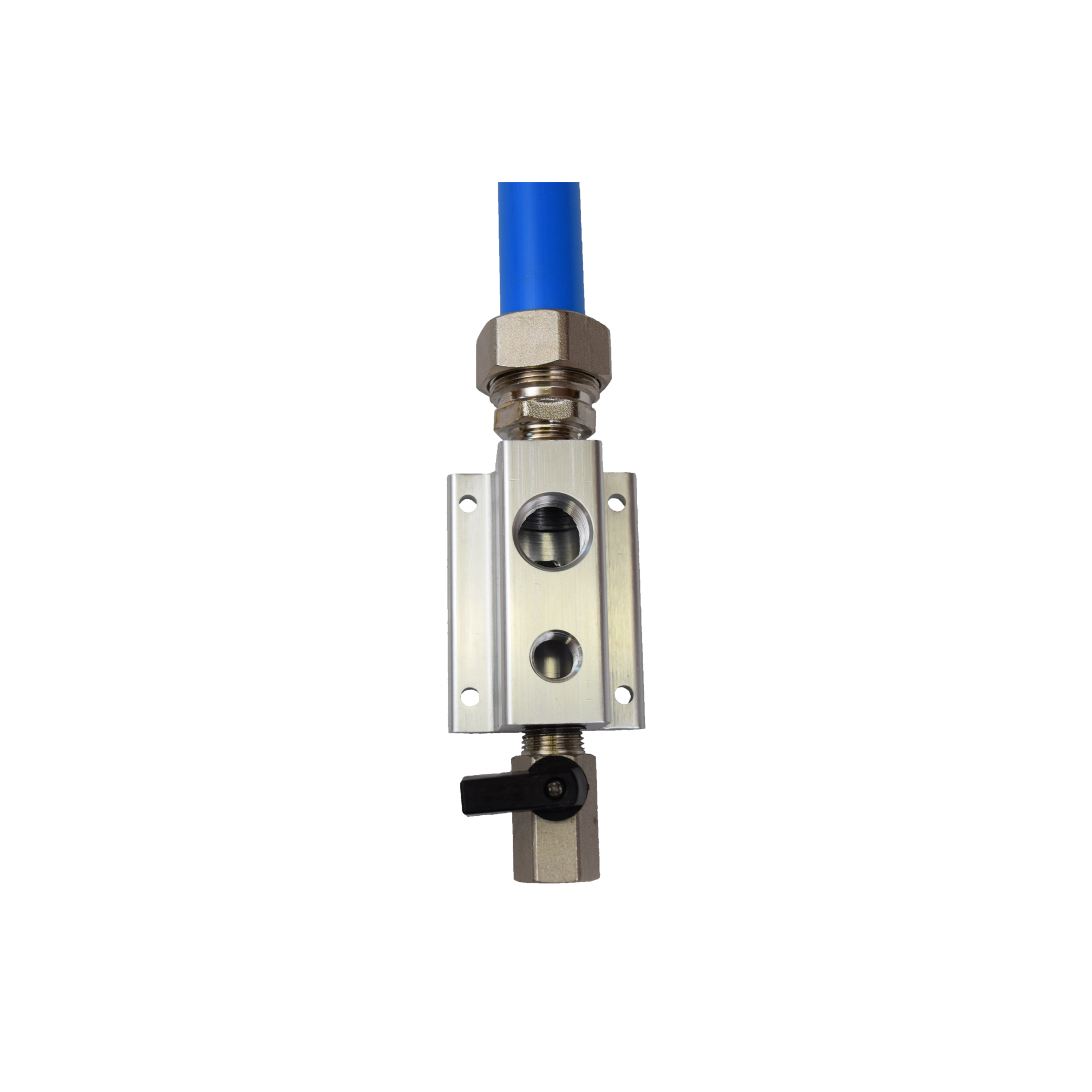 RapidAir Maxline, TWO HOLES ON FACE, 1/2in. 1/4in. NPT, SHUTOFF VALVE, Max. PSI 190 Model# M7510-2V
