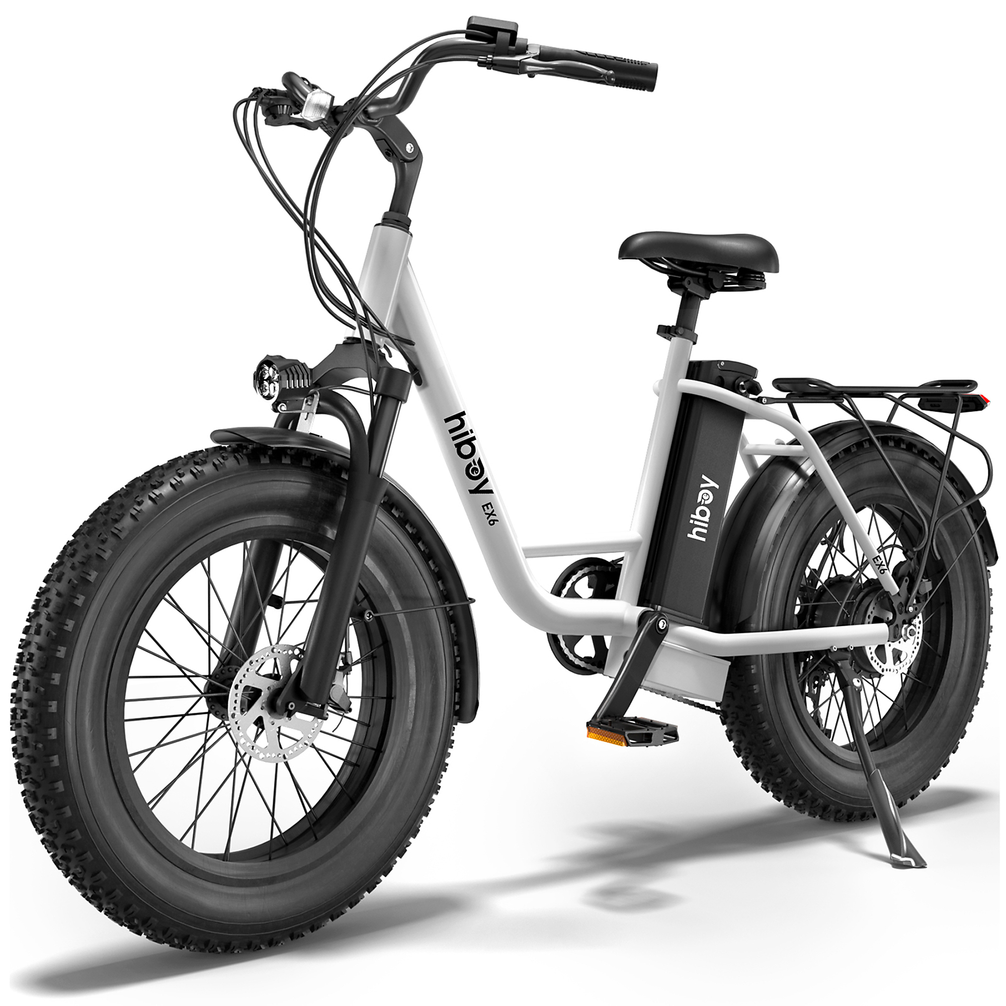 Electric Bike Bicycle Weight Limit 300 Lbs Hiboy, Hiboy BAC-EX6-W Fat Tire  Electric Bike White, Speed 25