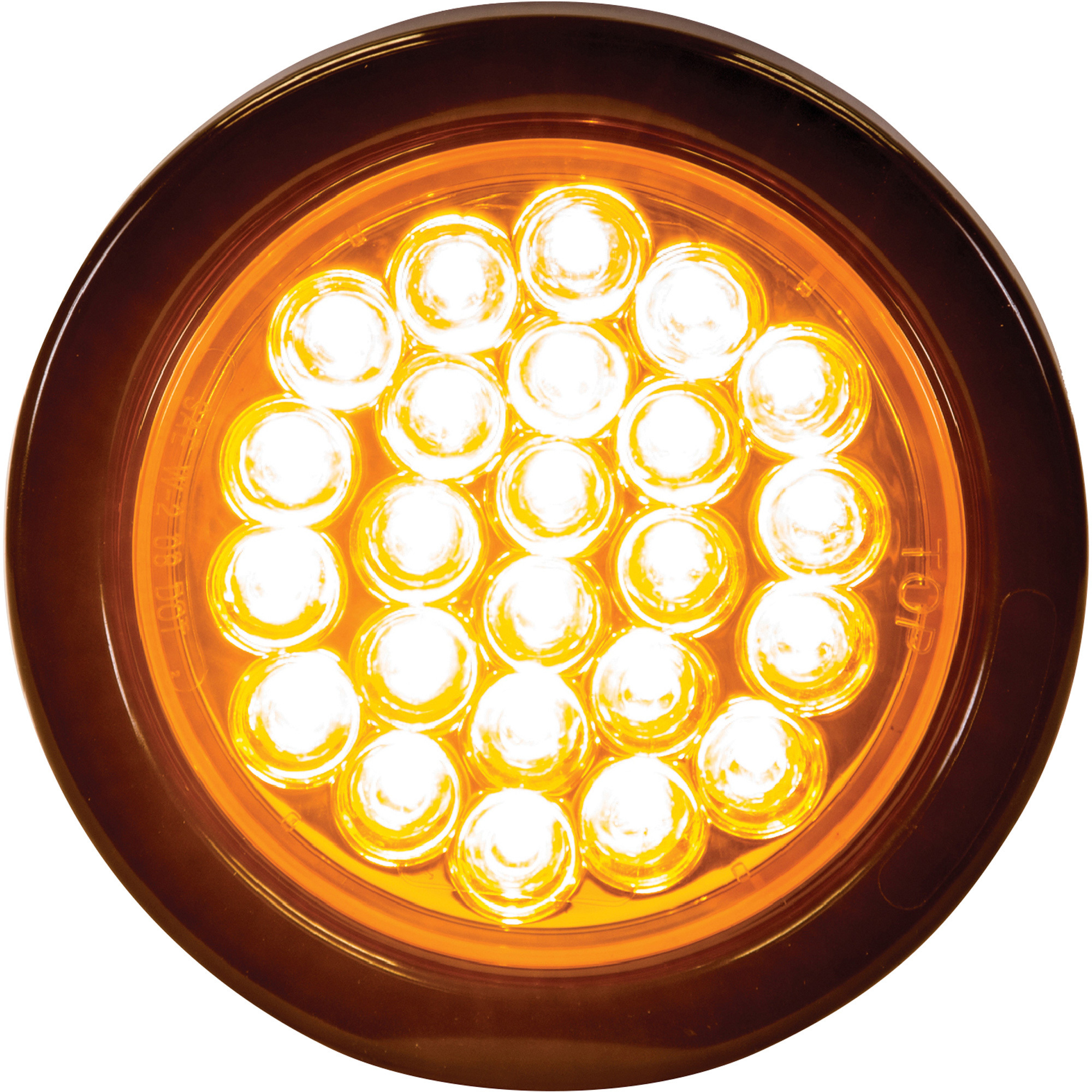 Water Strobe Buyers Products 4" Amber LED Strobe Light - SL42CA Round Safety Light For Work Vehicles Amber Safety Light