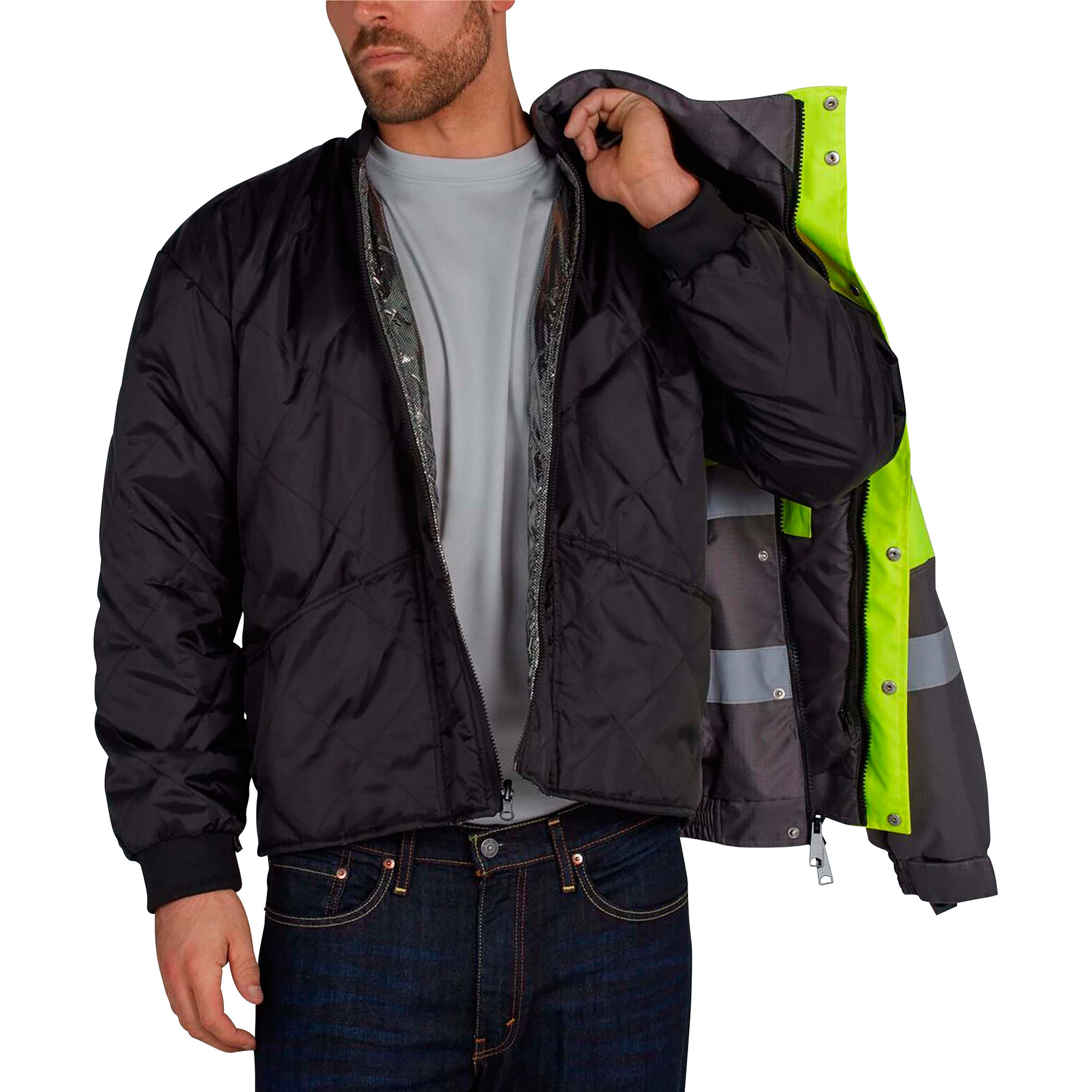 Utility Pro Men's Class 3 High Visibility Bomber Jacket with Heat Core ...