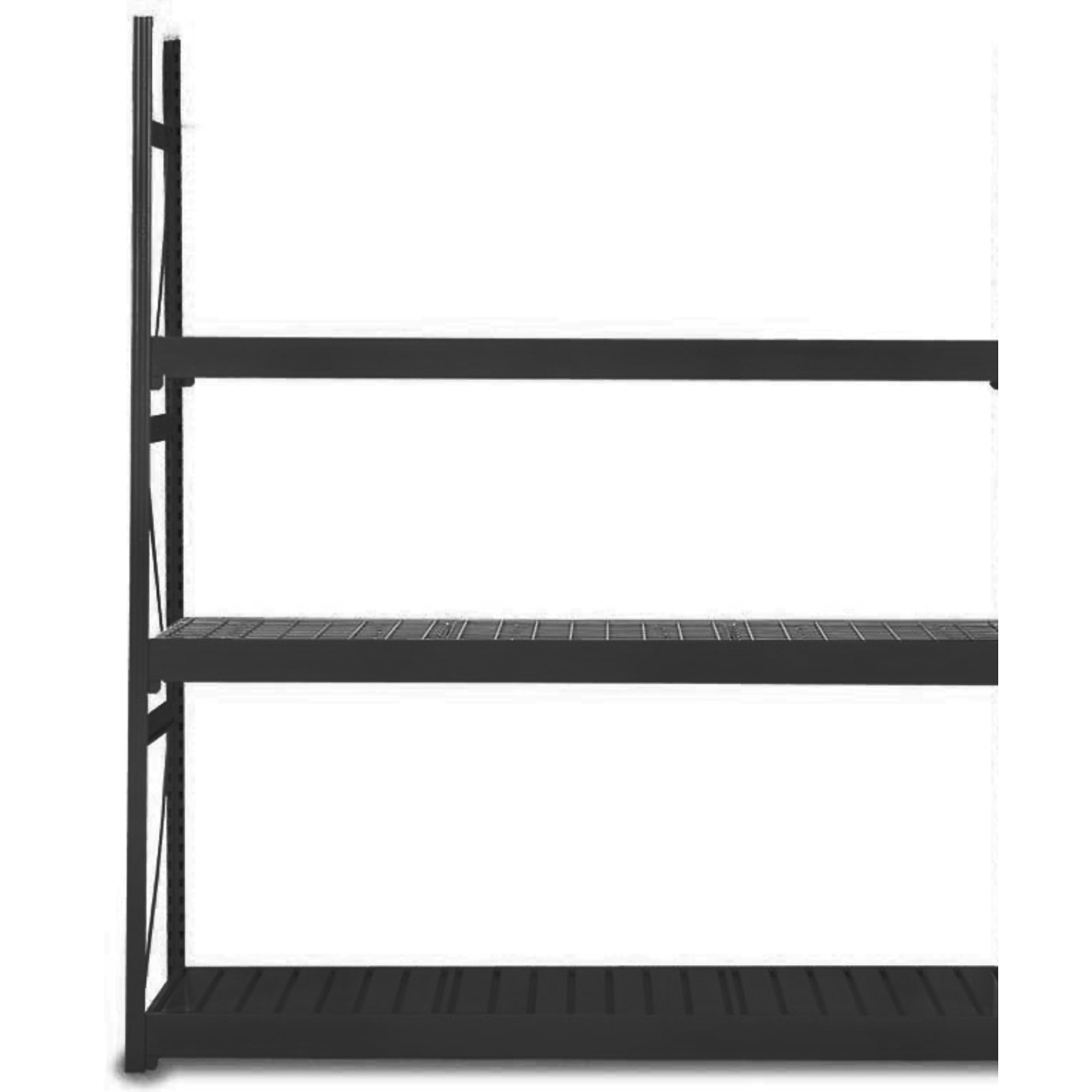Equipto, VG Rack-AddOn w/Corrugt Stl dck-3 lvl 4 x 6 x 5 Height 60 in, Width 72 in, Depth 48 in, Model# 1005D64A-BK