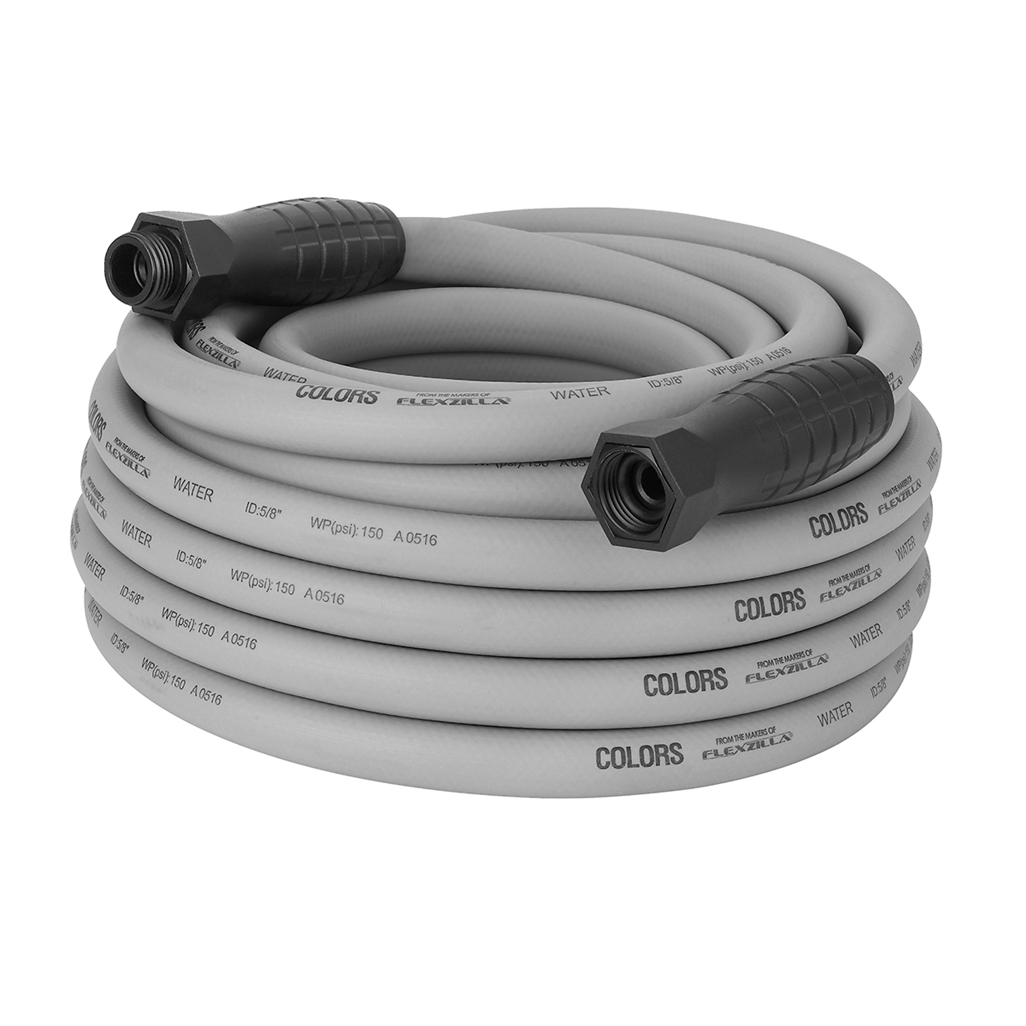 Legacy Flexzilla Colors Garden Hose, 5/8in. x 50ft., 150 PSI Max, SwivelGrip, Slate Grey, Model# HFZC550GYS-E