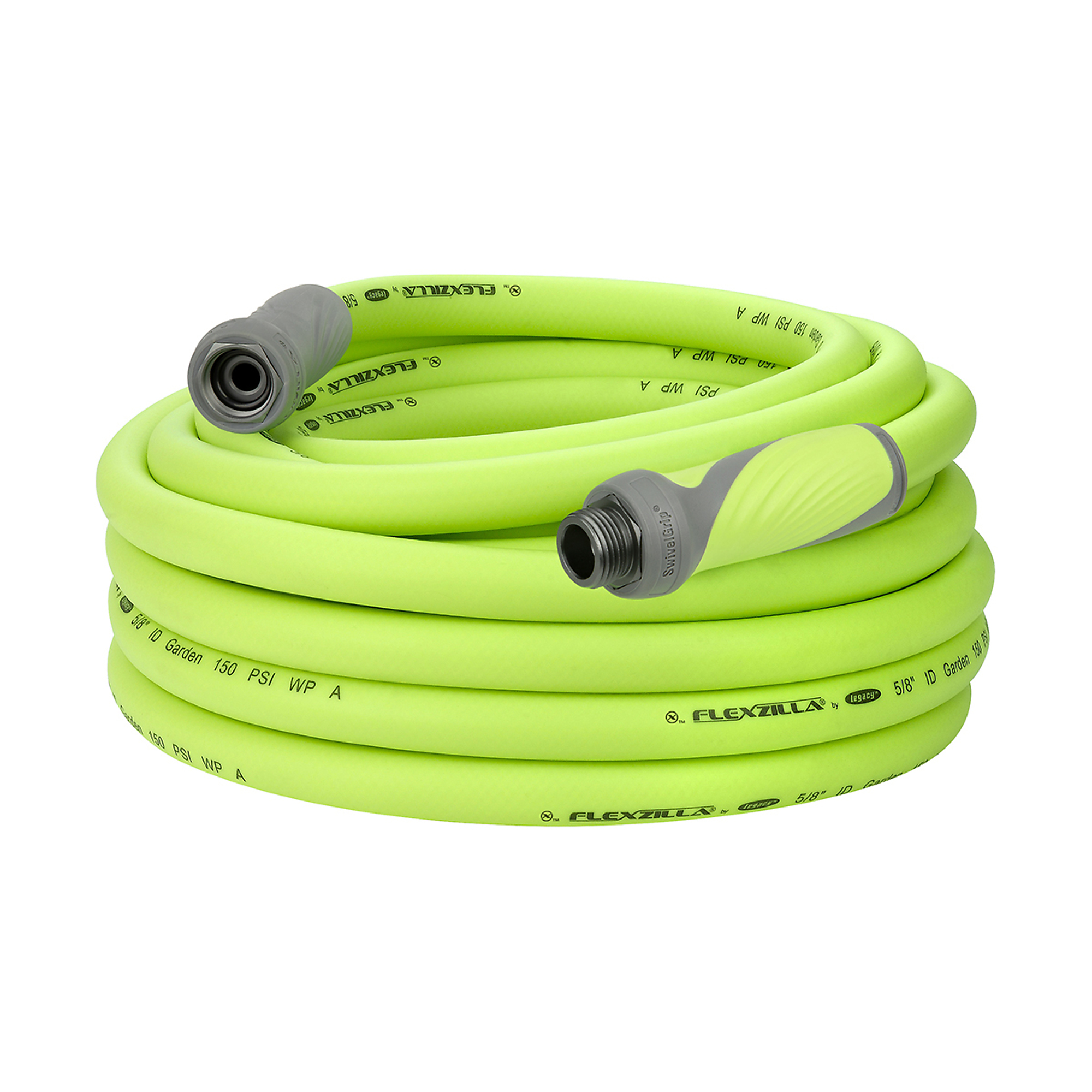 Legacy Flexzilla Garden Hose, 5/8in. x 50ft., 150 PSI Max, SwivelGrip, ZillaGreen™, Model# HFZG550YWS-E