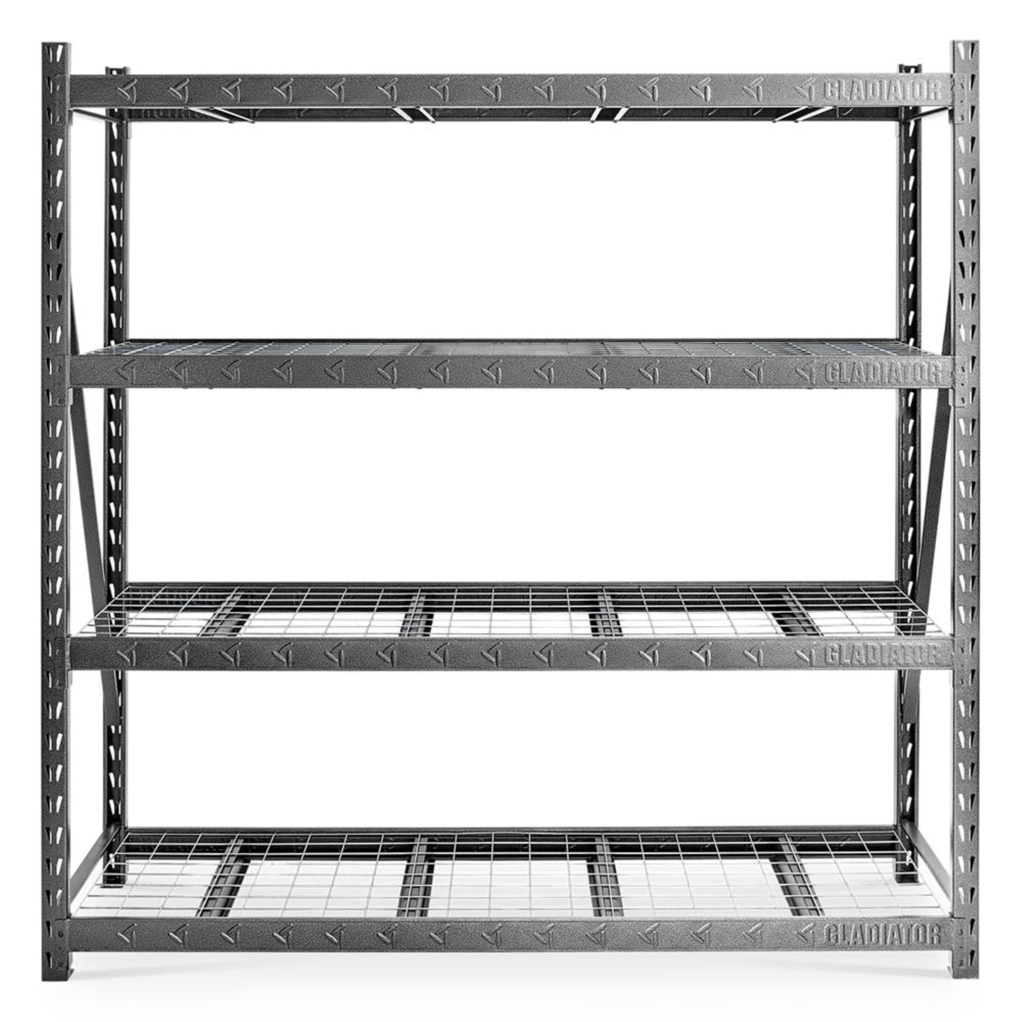 Gladiator, 90in.x90in. Heavy Duty Rack with 4 Adjustable Shelves, Width 90 in, Depth 24 in, Material Steel, Model# GARA904XIG