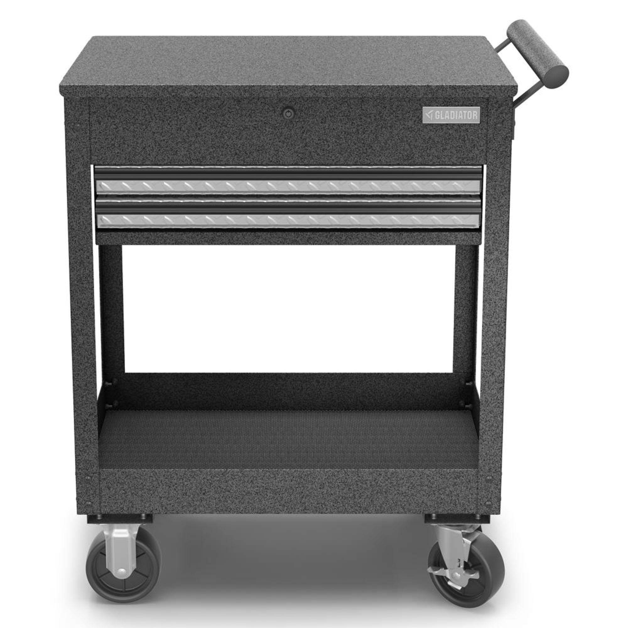 Gladiator, 2-Drawer Utility Cart, Width 27.2 in, Depth 15.7 in, Height 36.4 in, Model# GAMT28KDFG