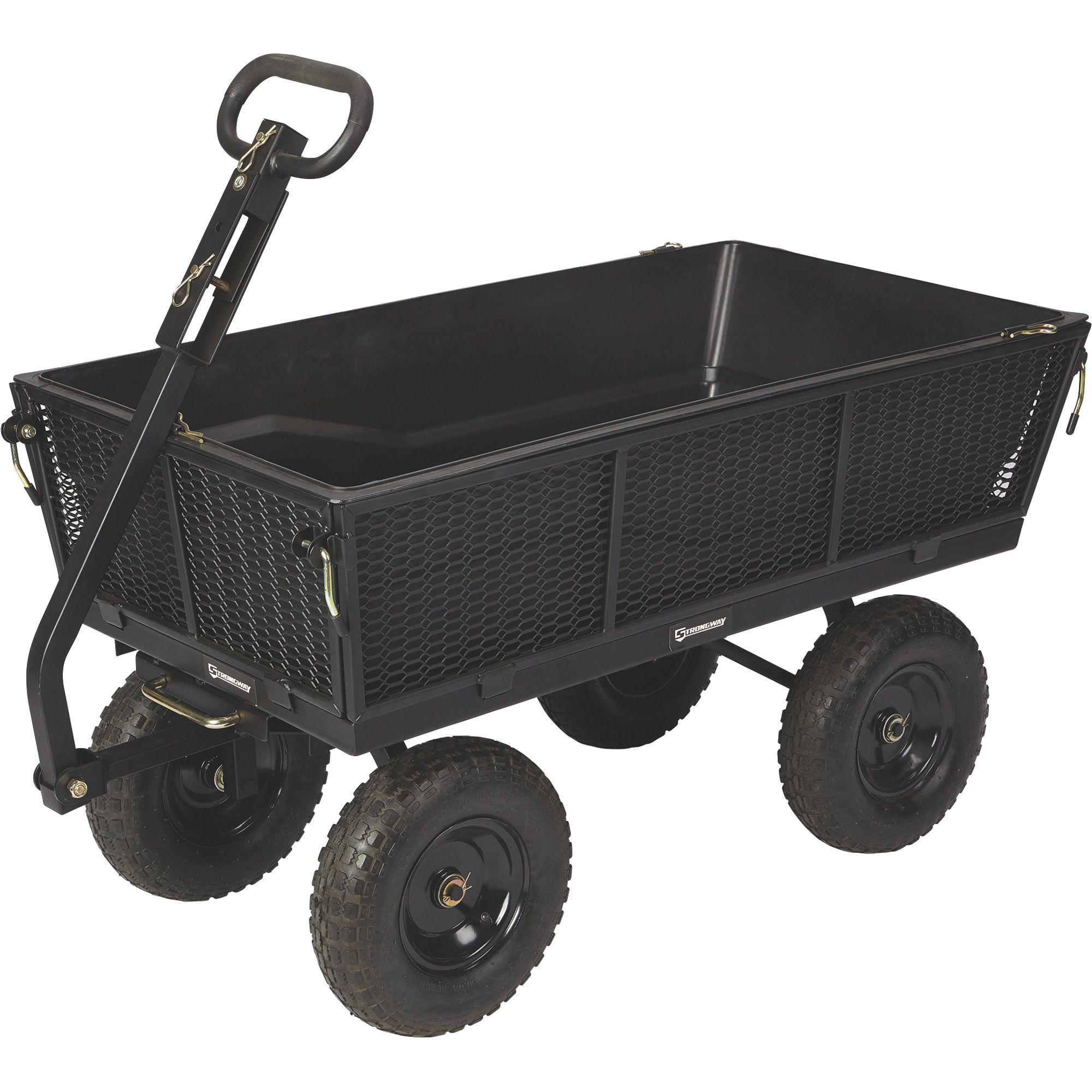 4 cu. ft. Heavy-Duty Black Steel Utility Garden Cart