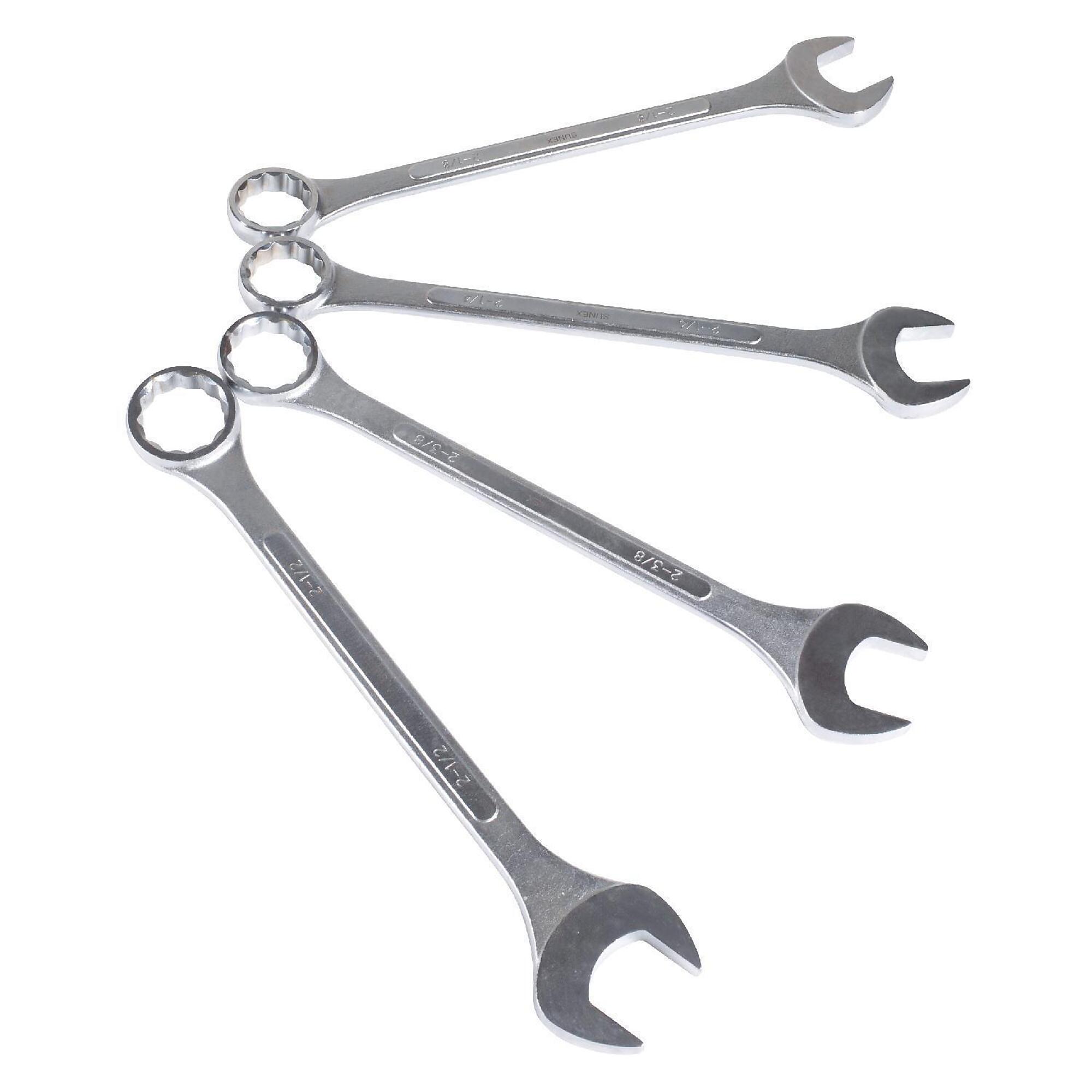 Sunex Tools Raised Panel Heavy-Duty Jumbo SAE Combination Wrench Set — 4-Piece, Model# 9604