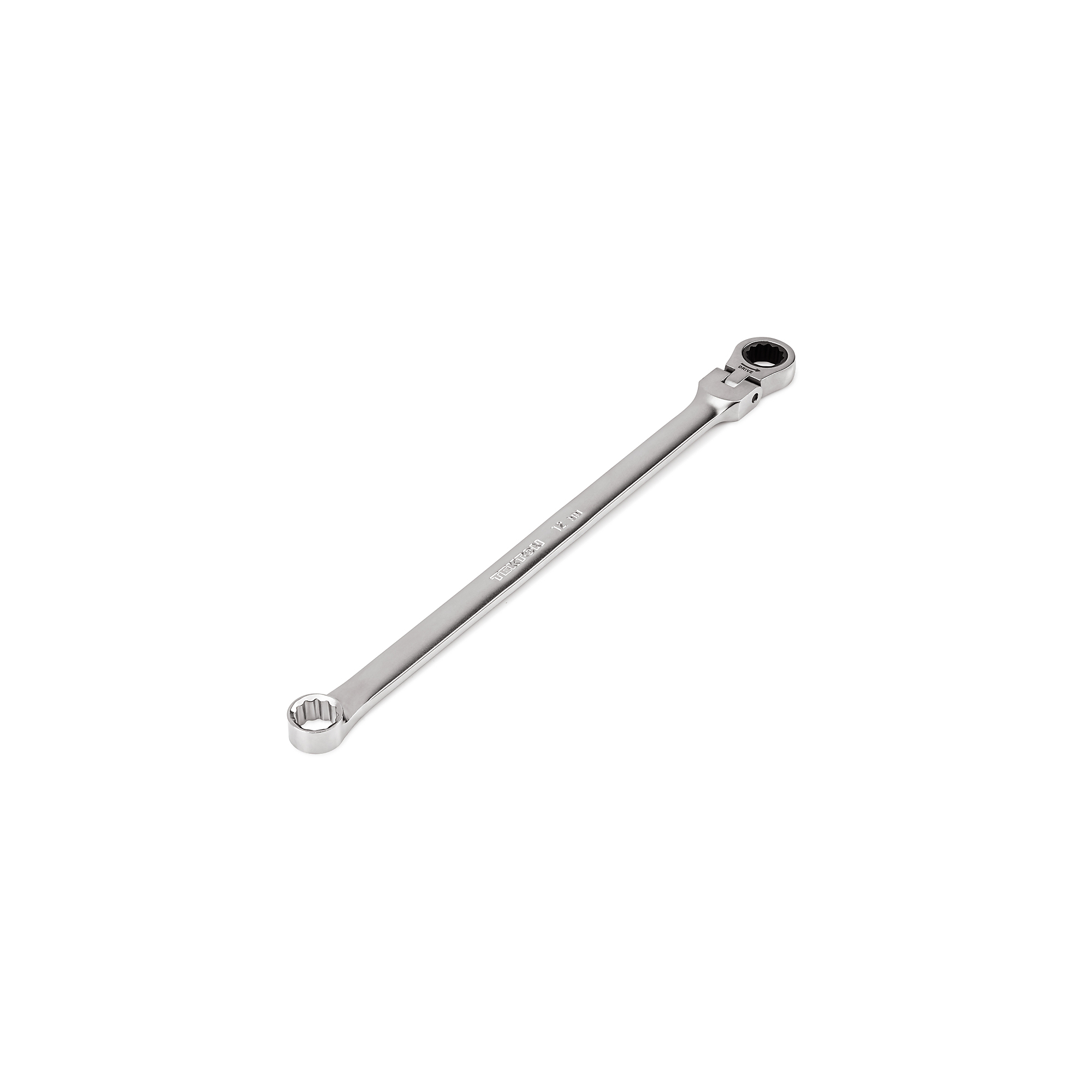 TEKTON 12 mm Long Fixed/Flex Head 12-Point Ratcheting Box End Wrench | WRB35412