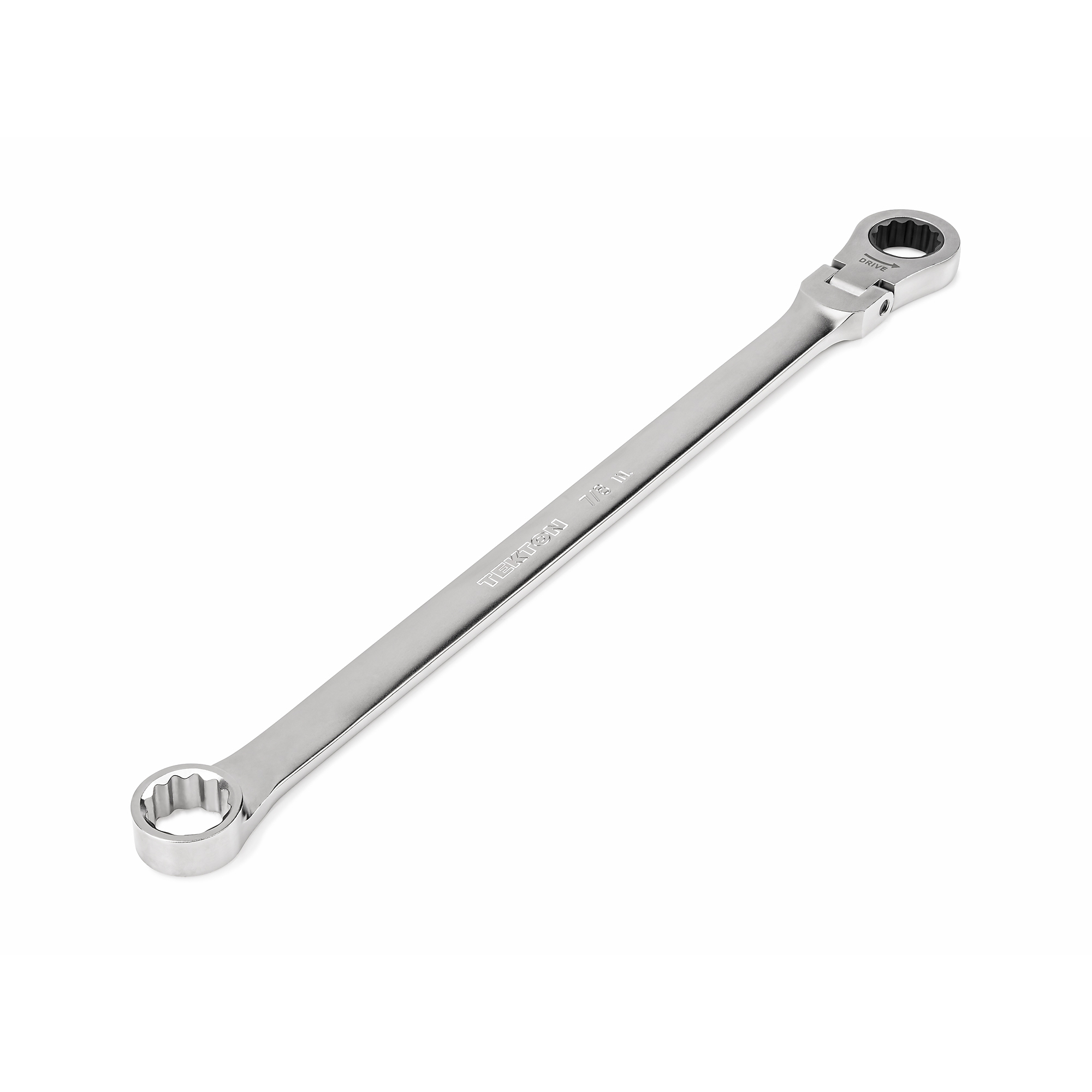 TEKTON 7/8 Inch Long Fixed/Flex Head 12-Point Ratcheting Box End Wrench | WRB35322