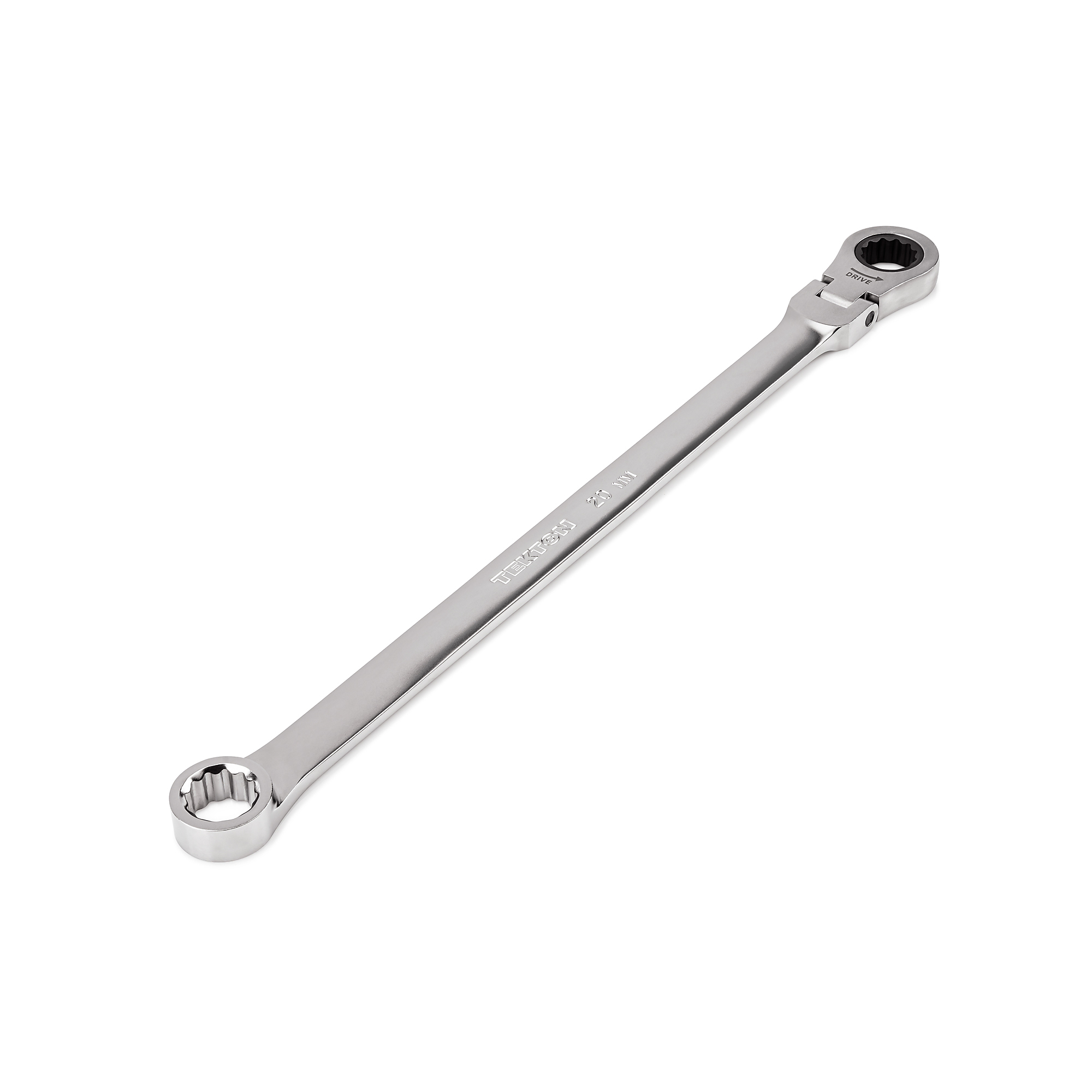 TEKTON 20 mm Long Fixed/Flex Head 12-Point Ratcheting Box End Wrench | WRB35420