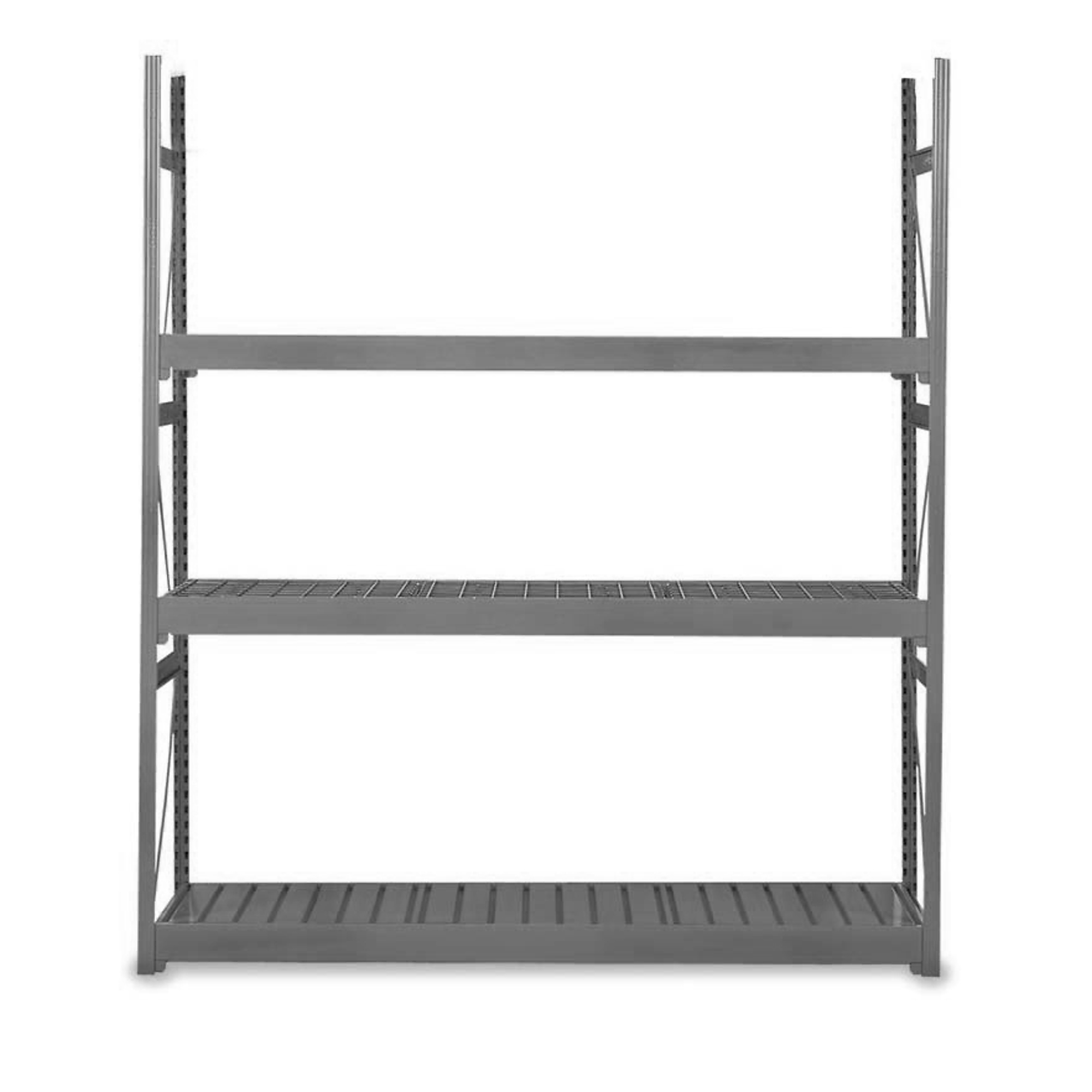 Equipto, VG Rack-HD Starter-3lvl corrgtd steel deck 2x4x7 Height 84 in, Width 48 in, Depth 24 in, Model# 1027D42S-GY