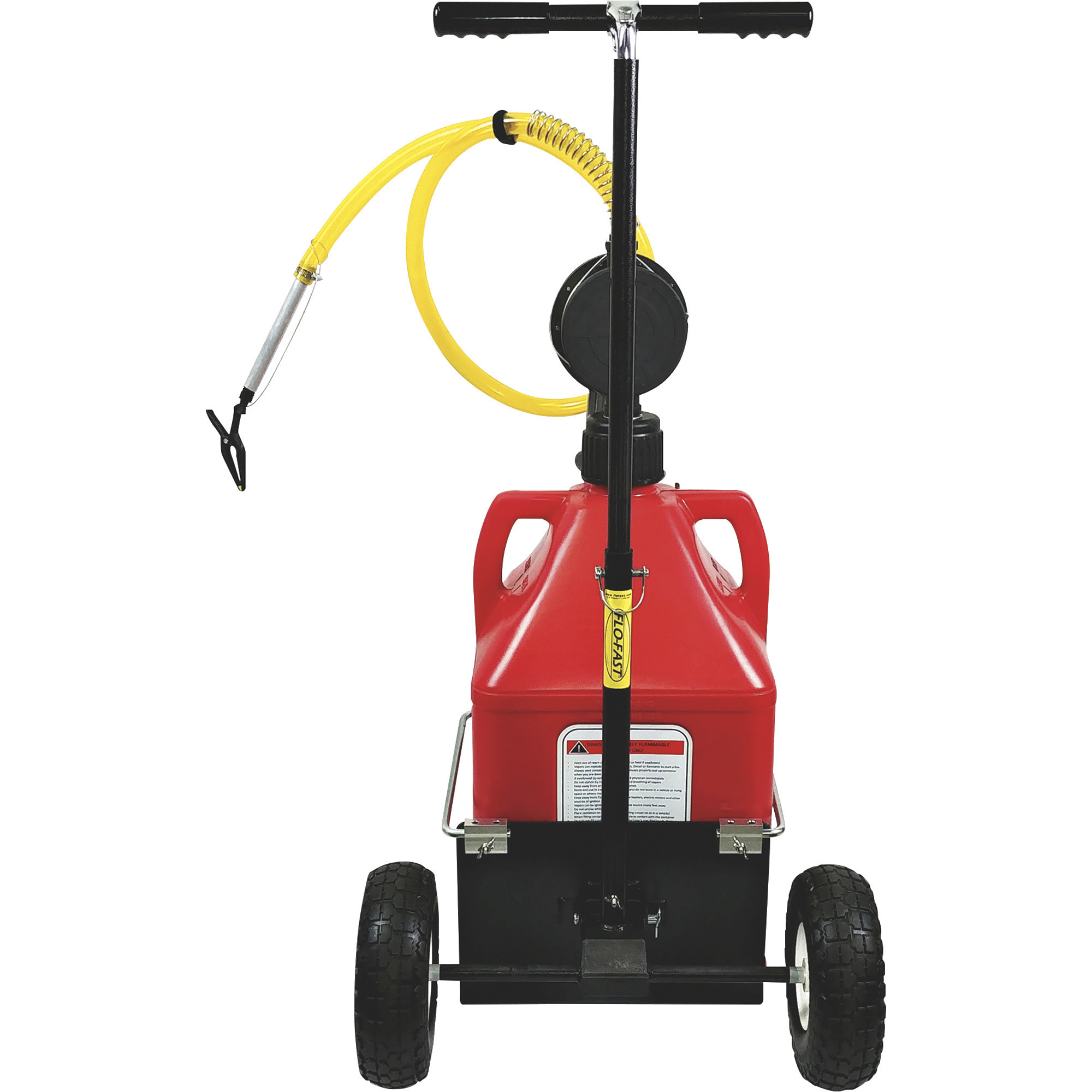 FLOFAST Gas Container With Pump and Cart, 15Gallon, Red, For Gasoline