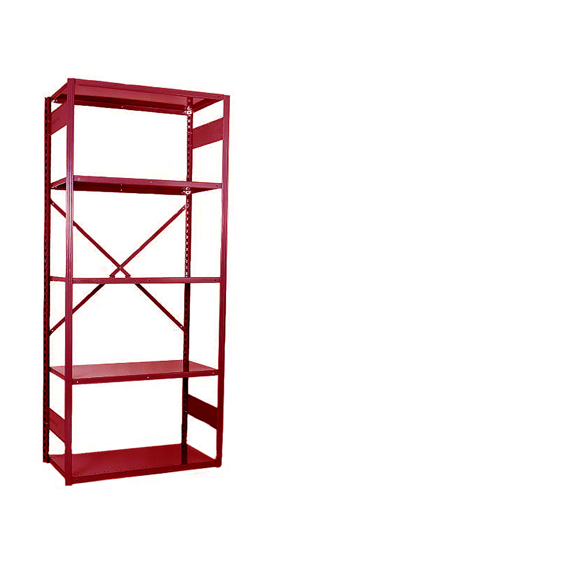 Equipto, VG Shelving Unit Open Starter 7x1x4-w/5 Shelves, Height 84 in, Width 48 in, Depth 12 in, Model# 661W5S-RD