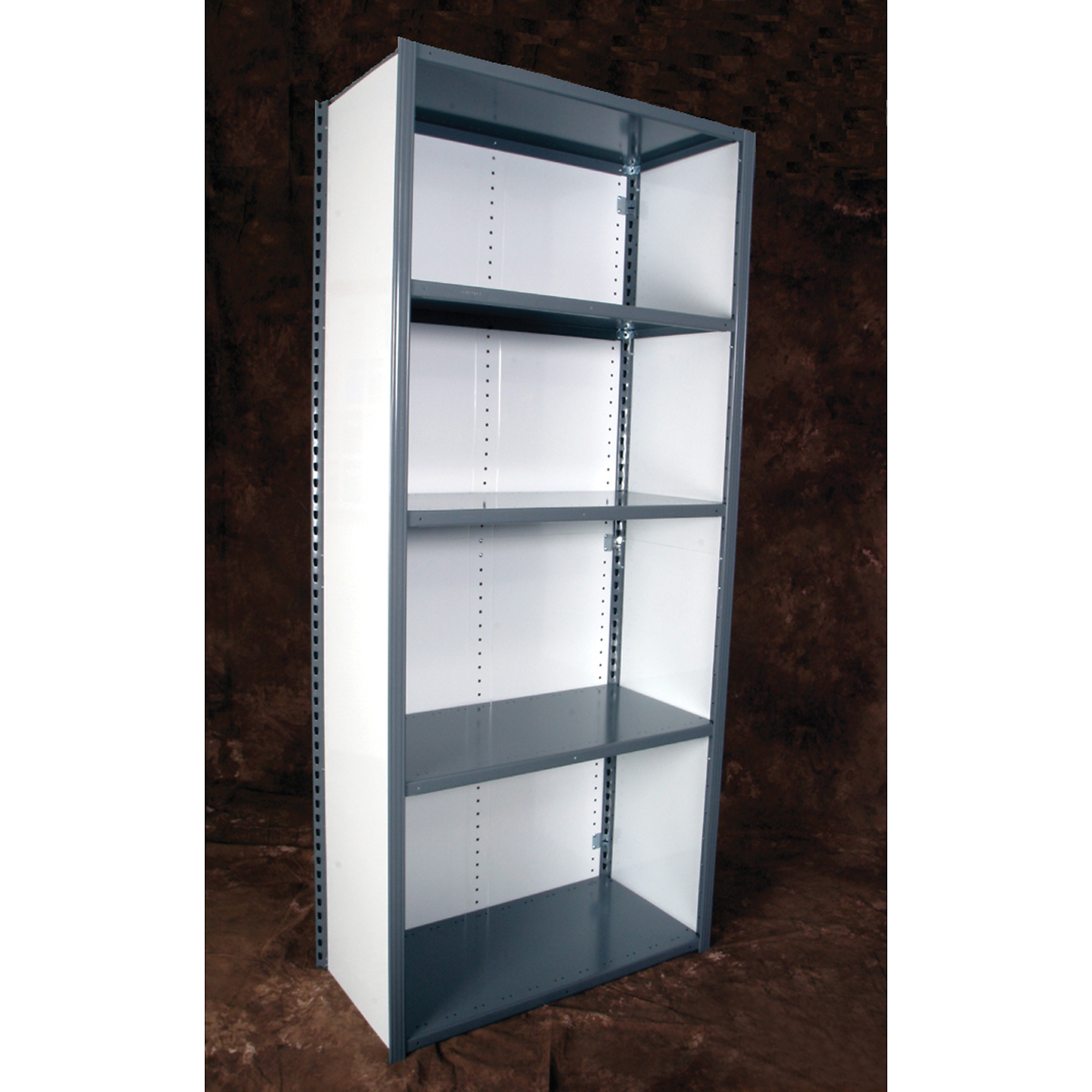 Equipto, VG Shelving Unit-Closed Starter 7x18in.x3 w/5 Shelve, Height 84 in, Width 36 in, Depth 18 in, Model# 673-5S-BK