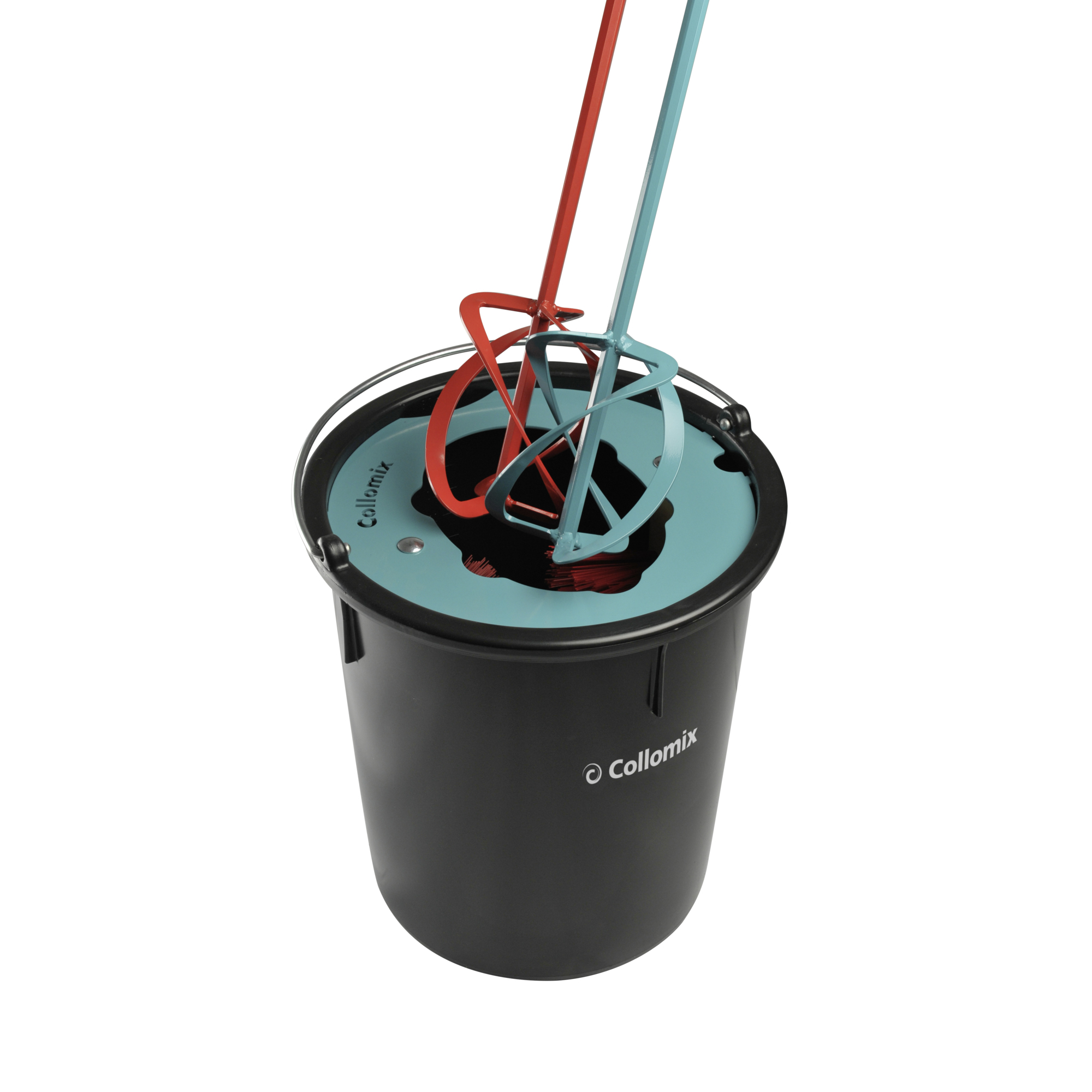 Collomix, Bucket and brushes for cleaning mixing paddles, Model# MC 1