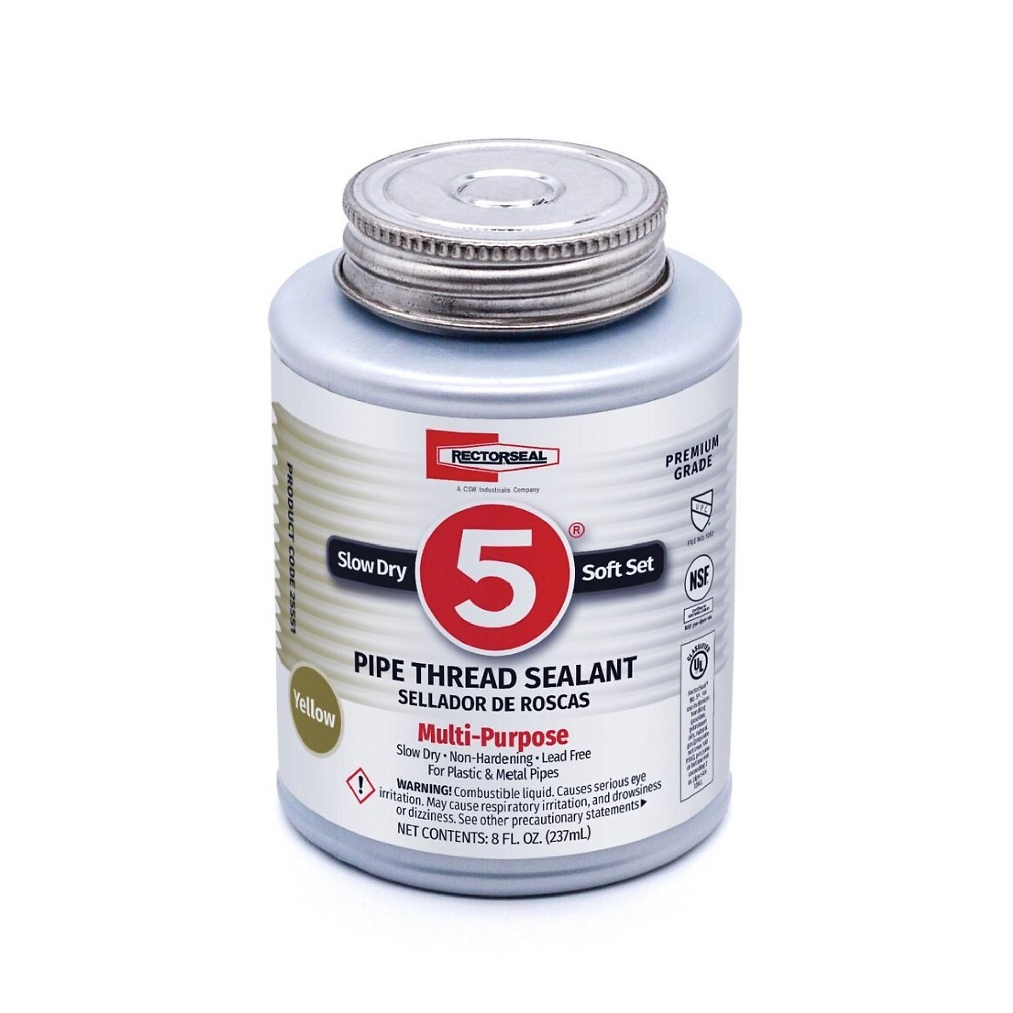 Rectorseal, No. 5 8 Oz. Yellow Pipe Thread Sealant, Model# RRS25551