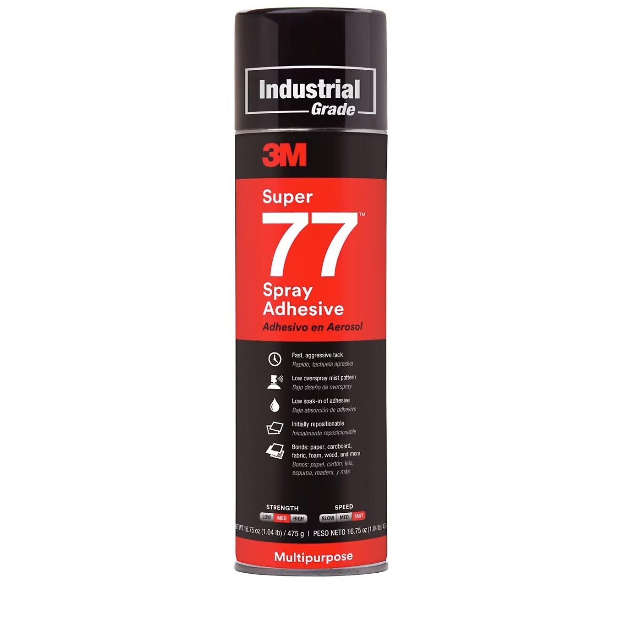 3M, Spray Adhesive Super 77 multi-purp 24 fl oz, Model# MMM2120021210