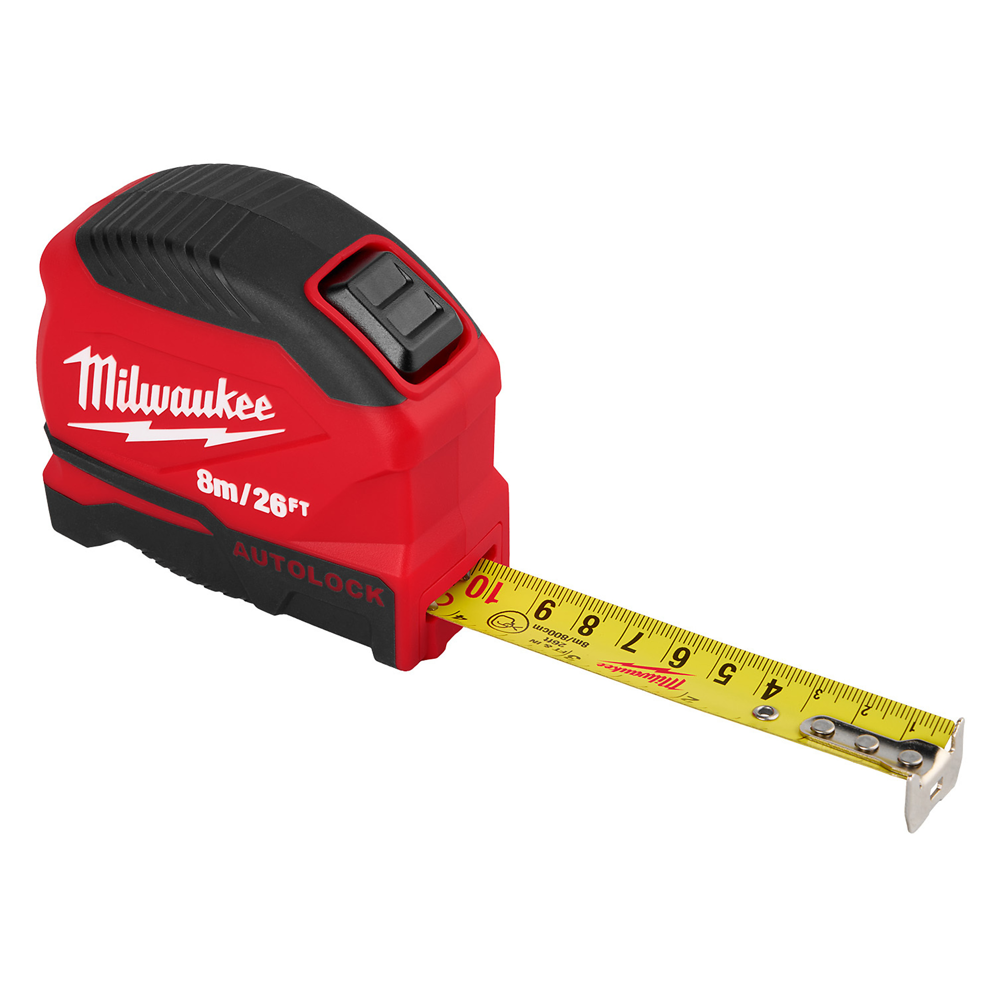 Milwaukee, 8m/26ft. Auto-Lock Tape Measure, Length 26 ft, Model# 48-22-1826