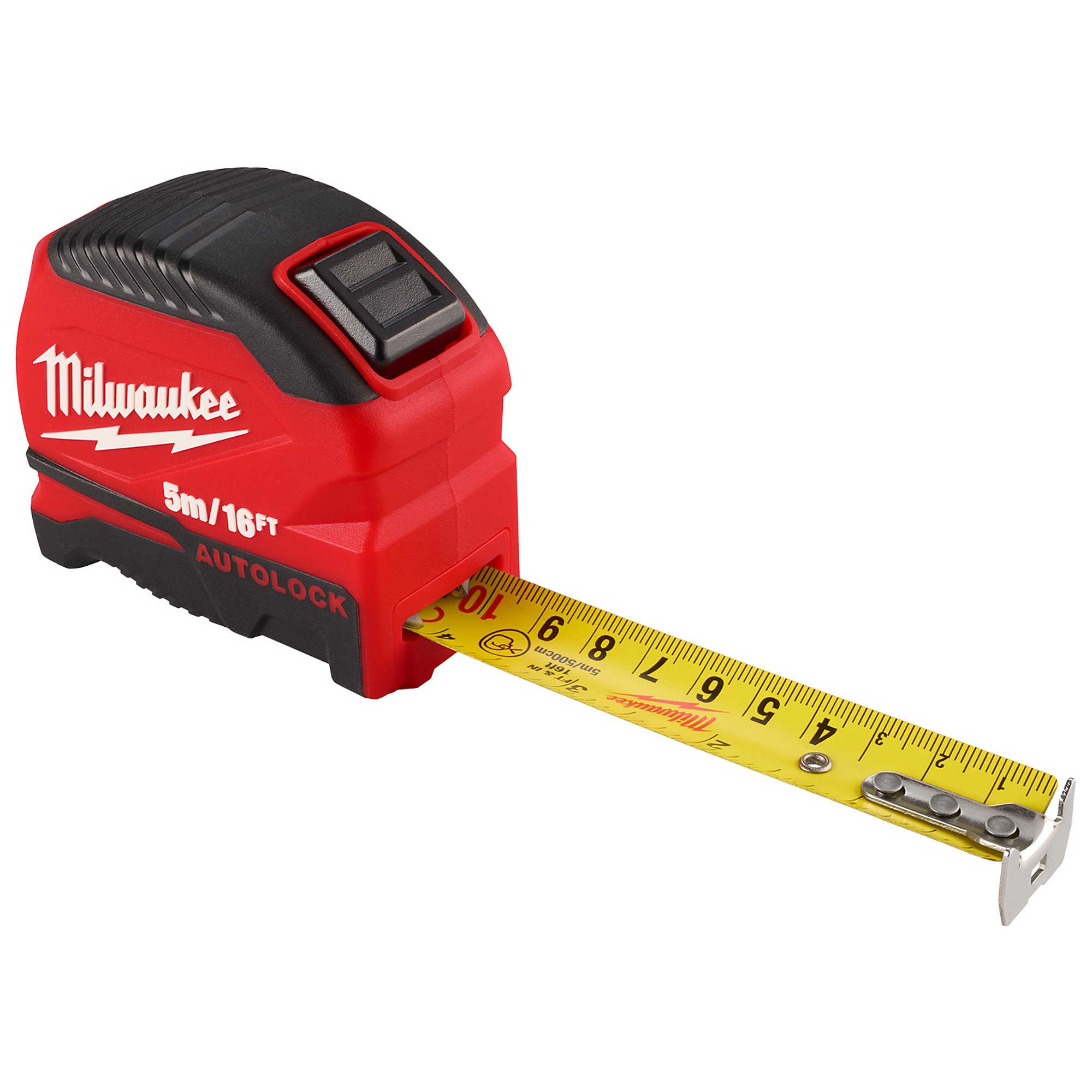 Milwaukee, 5m/16ft. Auto-Lock Tape Measure, Length 16 ft, Model# 48-22-1817