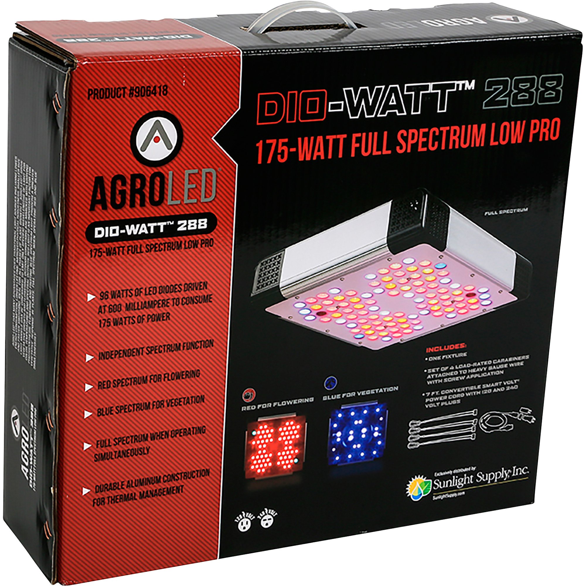 Sunlight Supply AgroLED Dio-Watt 288 System — Full Spectrum, Low ...