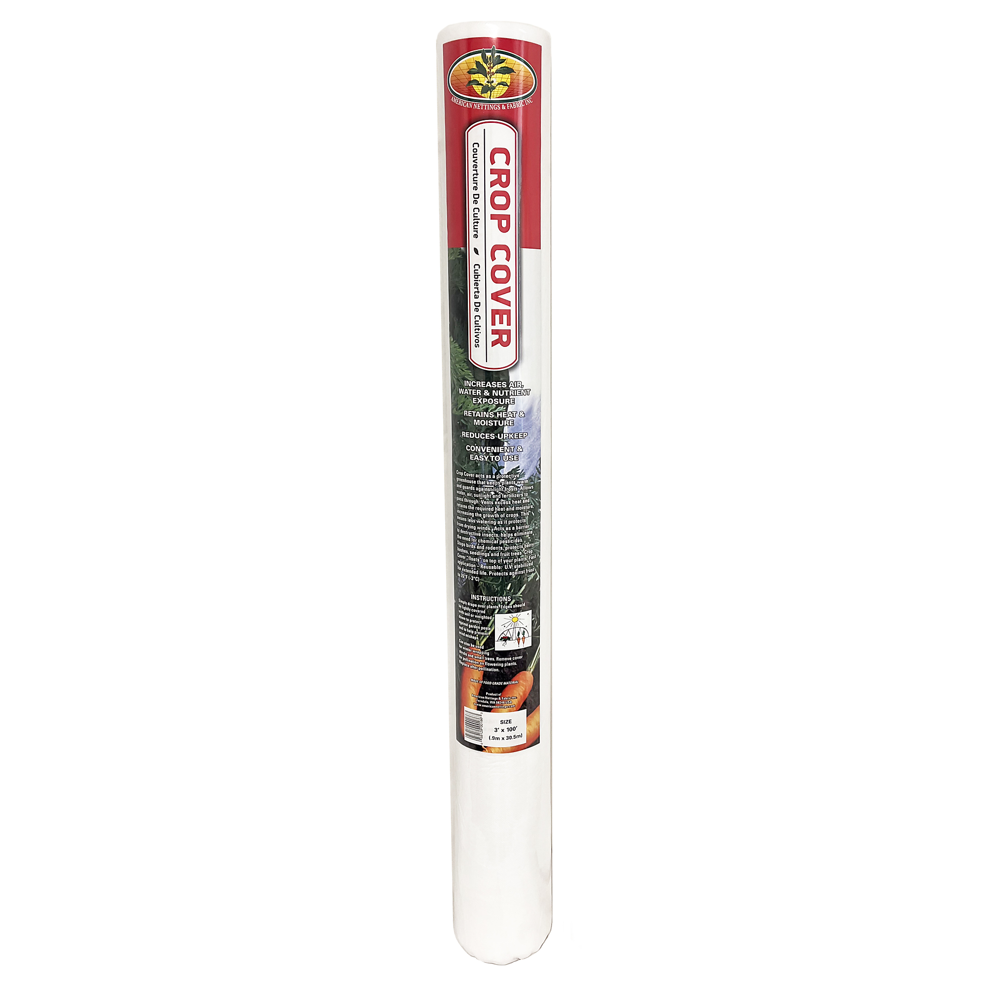 American Nettings & Fabric, Inc., Crop Cover Medium (30gm) 3ft.x100ft., Model# 00186