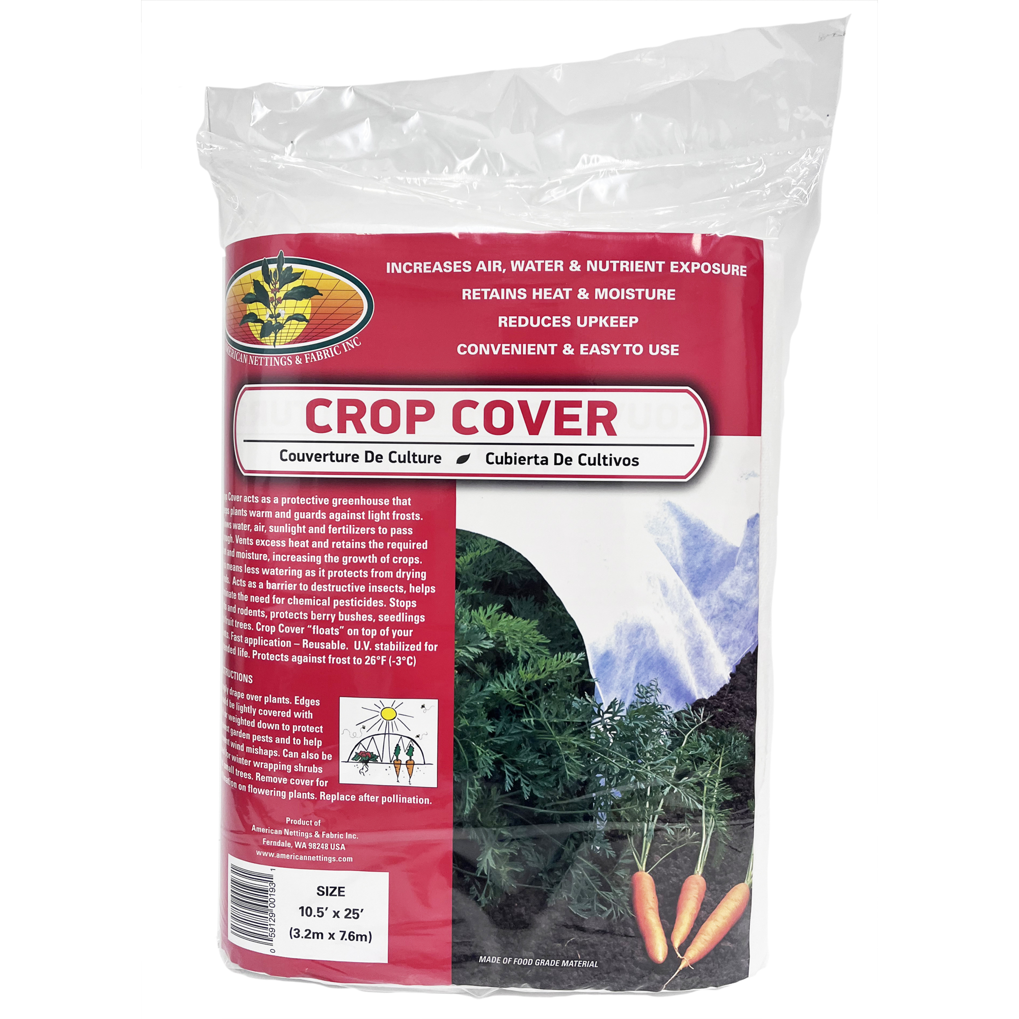 American Nettings & Fabric, Inc., Crop Cover Medium (30gm) 10ft.x25ft., Model# 00193