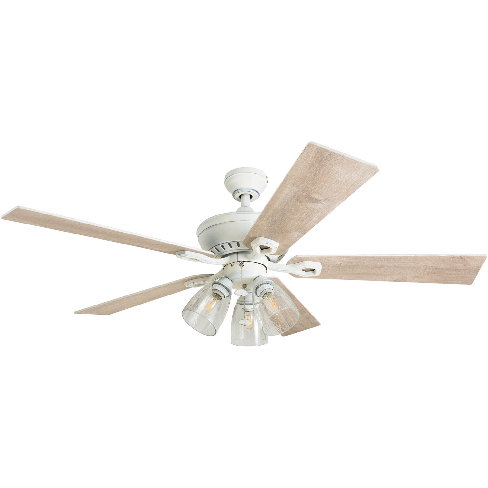 Honeywell, Glenmont 52in. Ceiling Fan Light, Distressed White, Fan Diameter 52 in, Fan Blade Span 50-54 Air Delivery 3809 cfm, Model# 50389