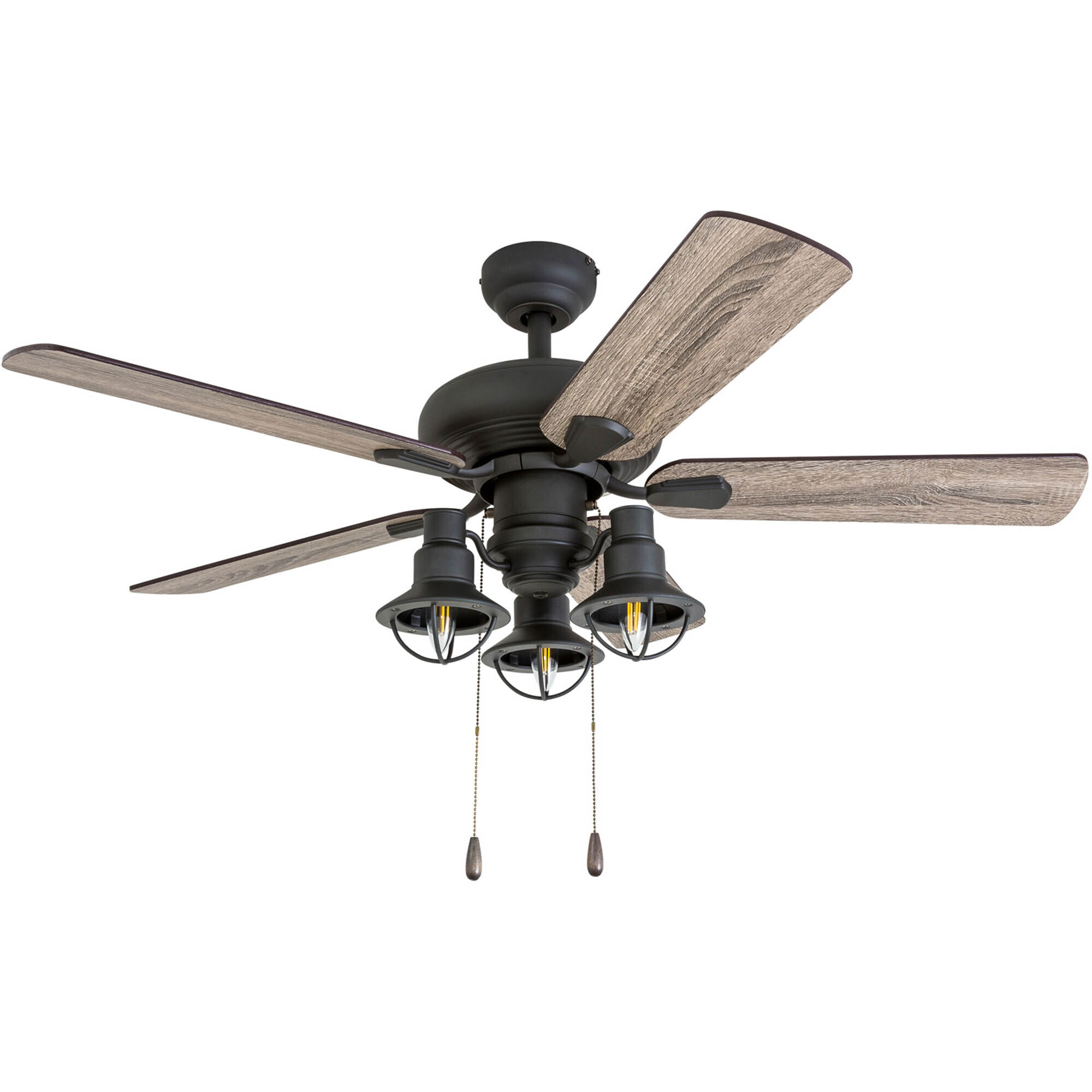 Prominence Home, 42in. Piercy LED Ceiling Fan Lantern, Bronze, Fan Diameter 42 in, Fan Blade Span 40-49 Air Delivery 3128 cfm, Model# 50652
