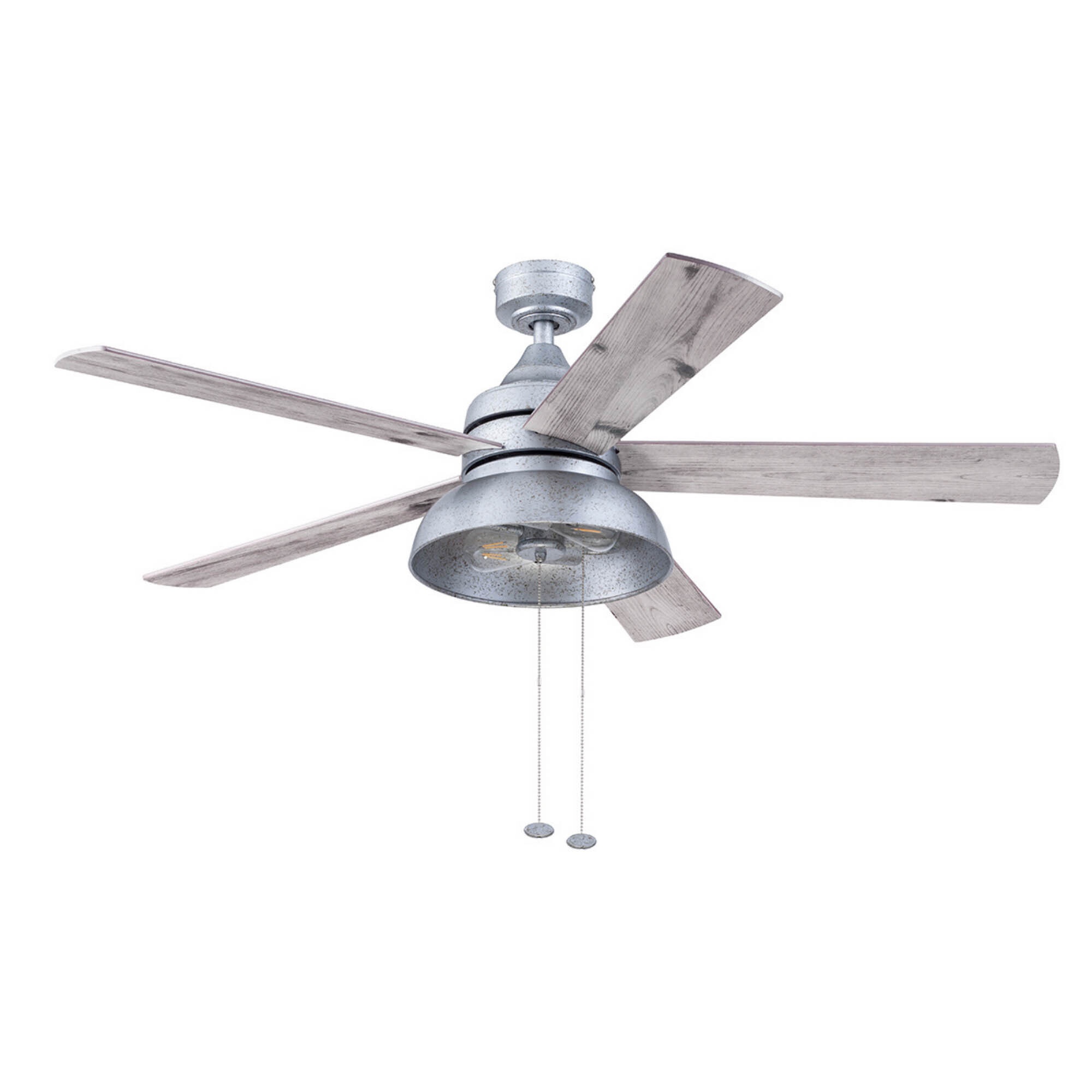 Prominence Home, 52in. Brightondale Ceiling Fan Light Galvanized, Fan Diameter 52 in, Fan Blade Span 50-54 Air Delivery 4698 cfm, Model# 51660