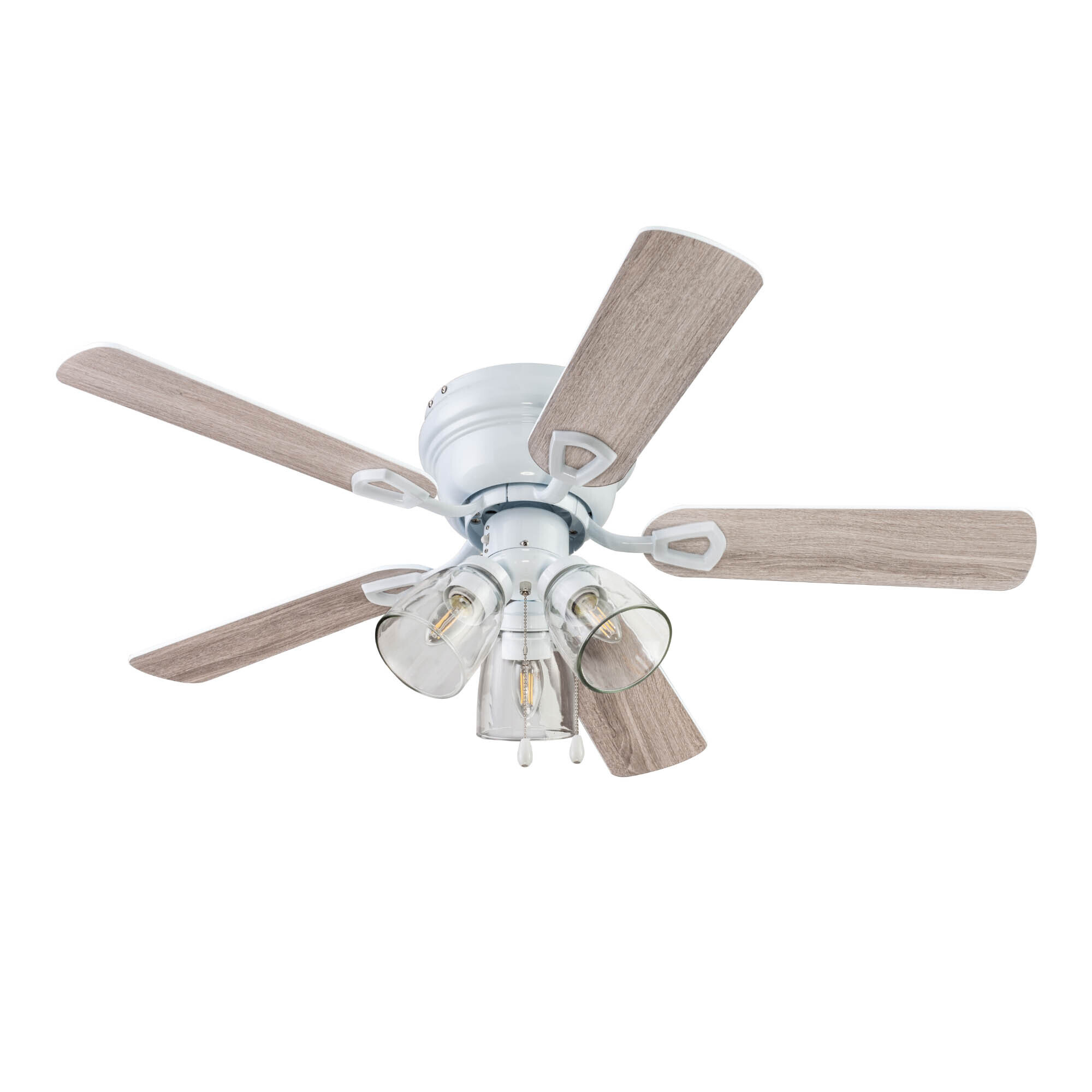 Portage Bay, 42in. Renton Low Profile Ceiling Fan Light, White, Fan Diameter 42 in, Fan Blade Span 40-49 Air Delivery 2497 cfm, Model# 51438