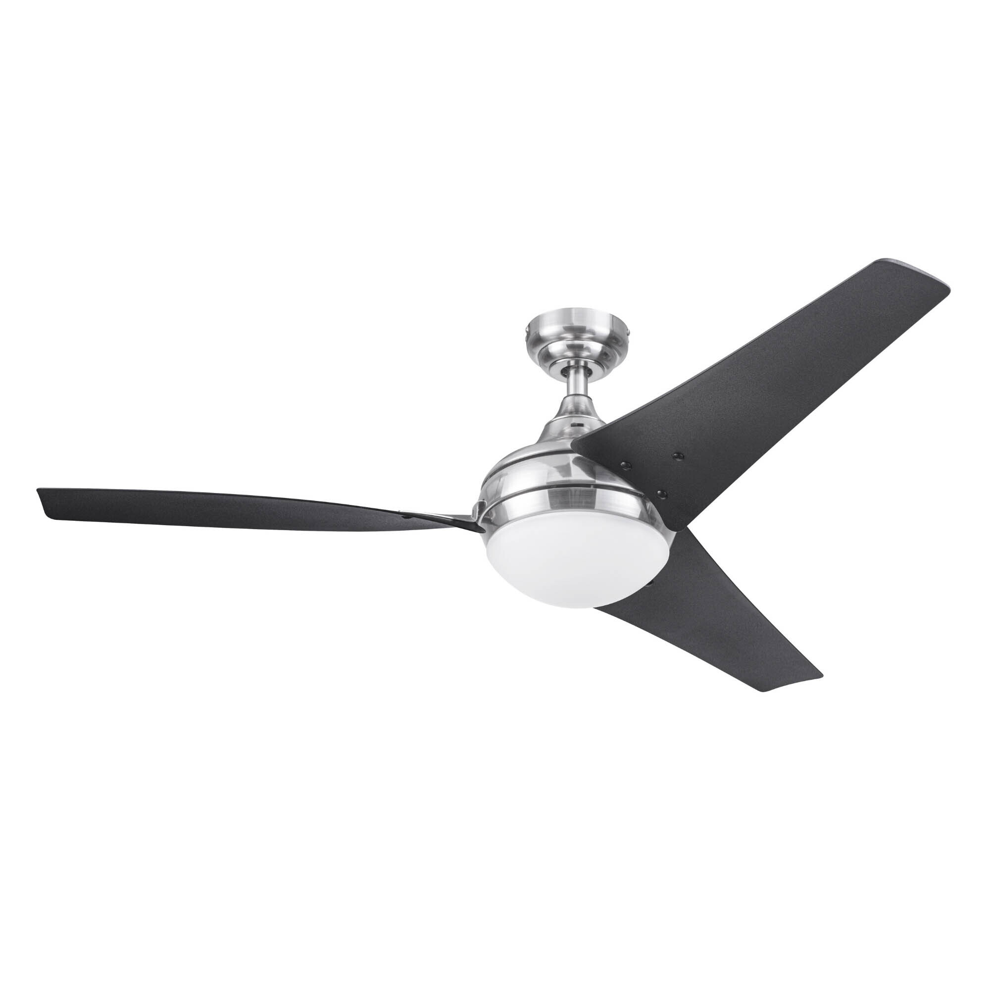 Prominence Home, 52in. Brushed Nickel Neyo Ceil Remote Control, Fan Diameter 52 in, Fan Blade Span 50-54 Air Delivery 4247 cfm, Model# 51803