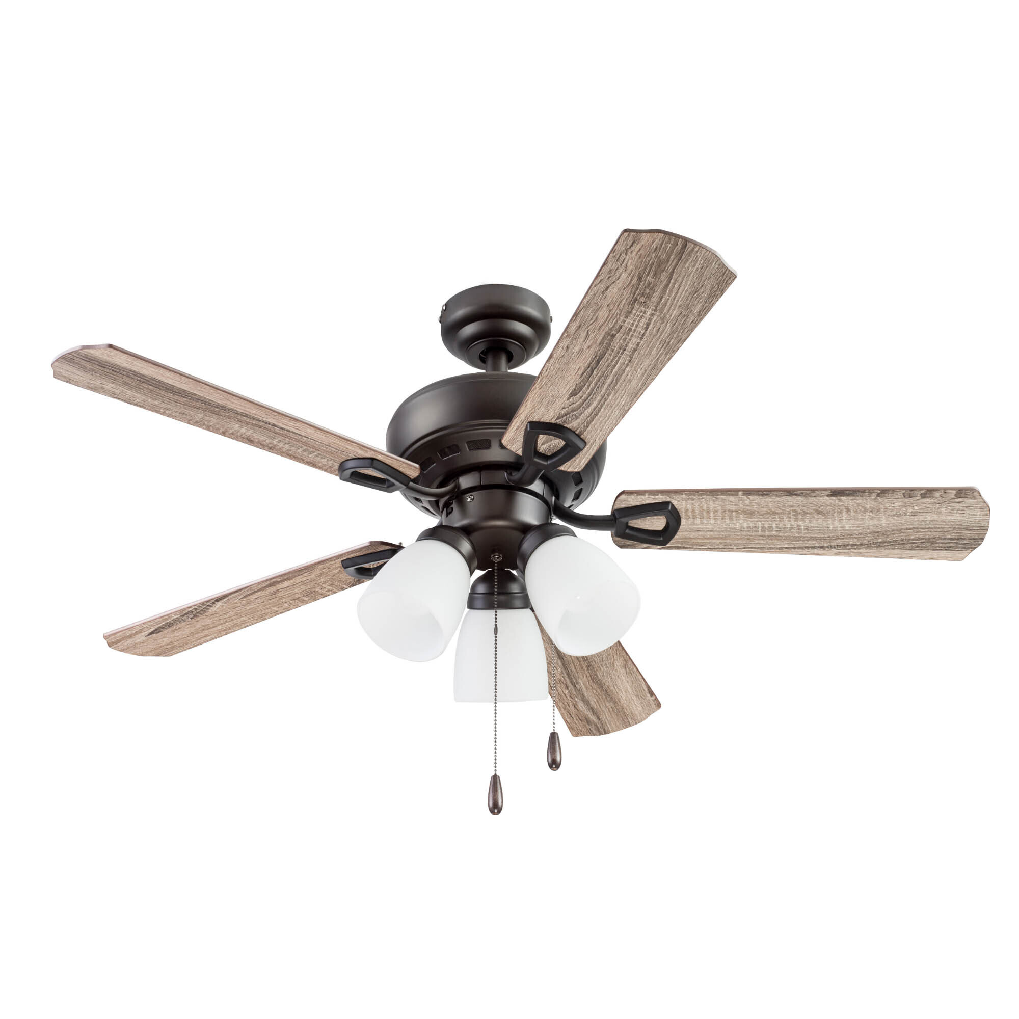Portage Bay, 44in. Miller Park Ceiling Fan Light, Bronze, Fan Diameter 44 in, Fan Blade Span 40-49 Air Delivery 3518 cfm, Model# 51442