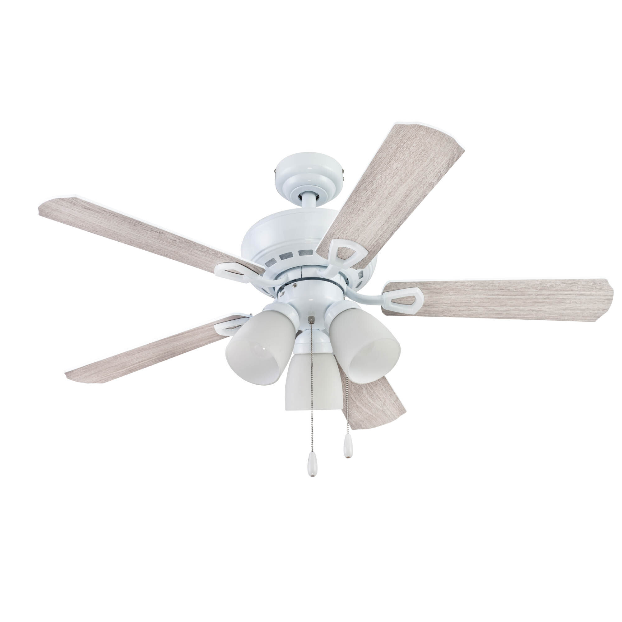 Portage Bay, 44in. Miller Park Ceiling Fan Light, White, Fan Diameter 44 in, Fan Blade Span 40-49 Air Delivery 3518 cfm, Model# 51444