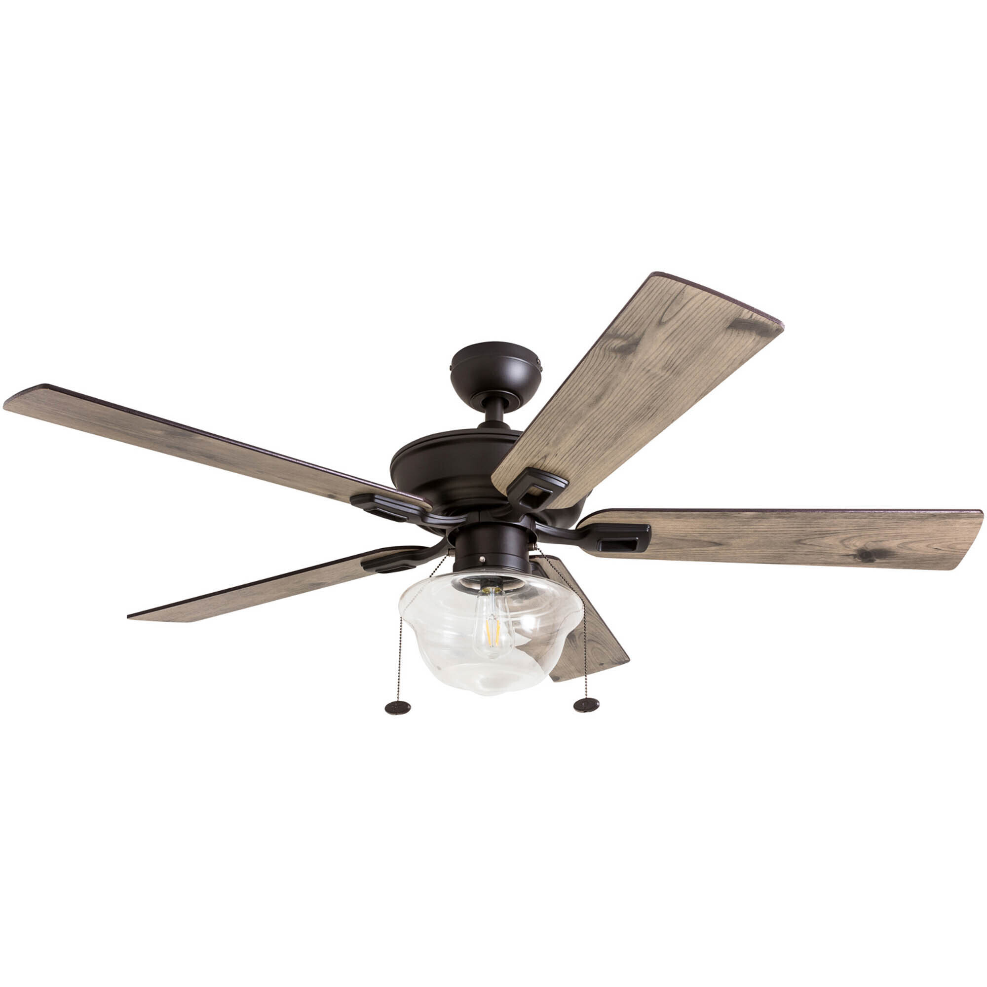 Prominence Home, 52in. Abner Damp-Rated Ceiling Fan, Bronze, Fan Diameter 52 in, Fan Blade Span 50-54 Air Delivery 2981 cfm, Model# 80091