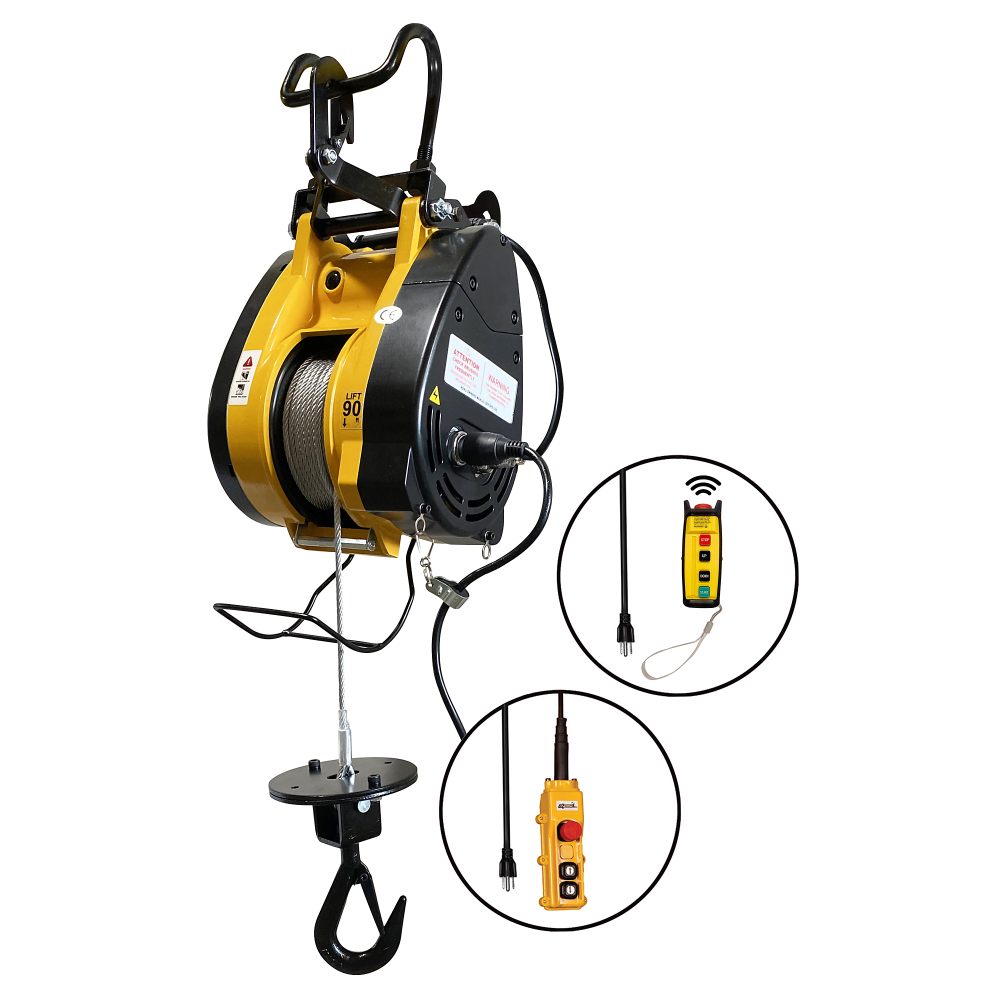 OZ Lifting Products, 1000 lbs. Electric Builders Hoist, Capacity 1000 lb, Lift Height 90 ft, Model# OBHW1000