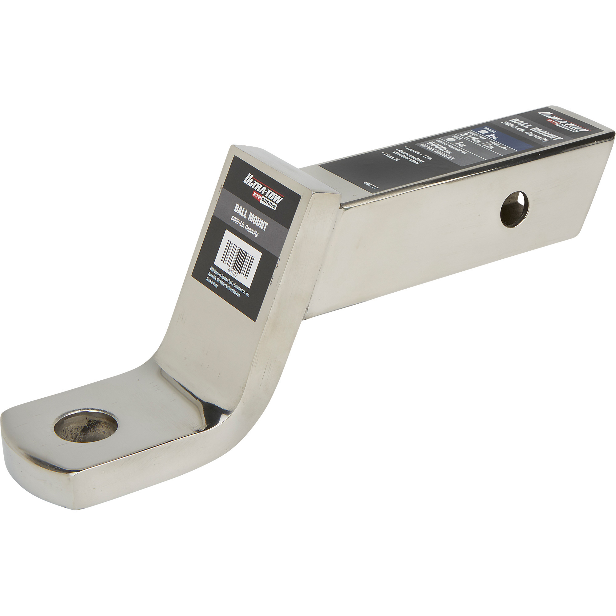 UltraTow XTP Stainless Steel Ball Mount, Class III, 2in. Drop, 5,000
